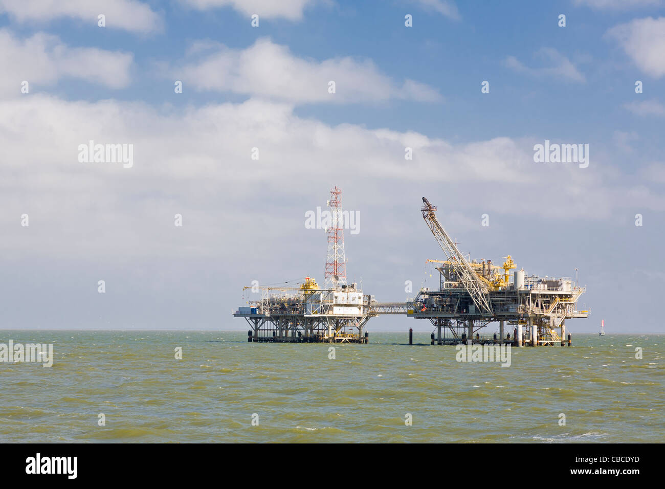 Natural Gas or Methane platforms in Mobile Bay Alabama Stock Photo