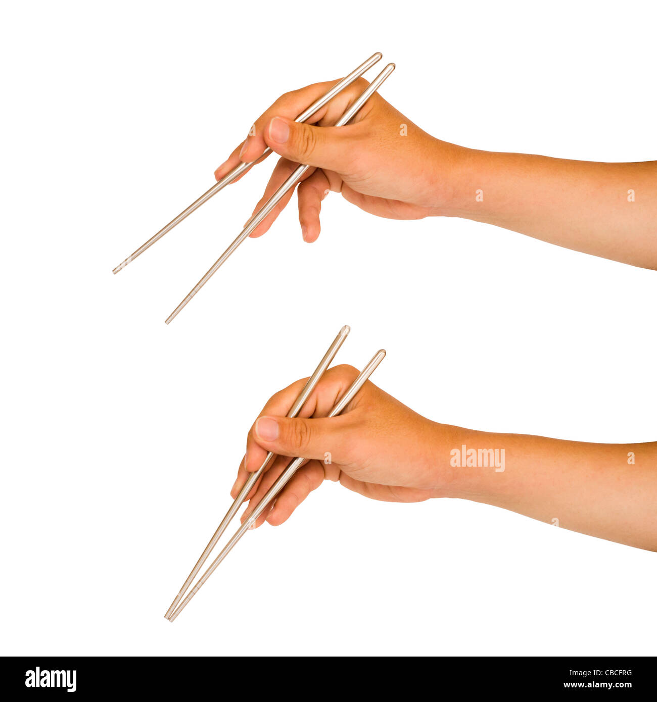 instruction of how to hold and use chopstick Stock Photo - Alamy
