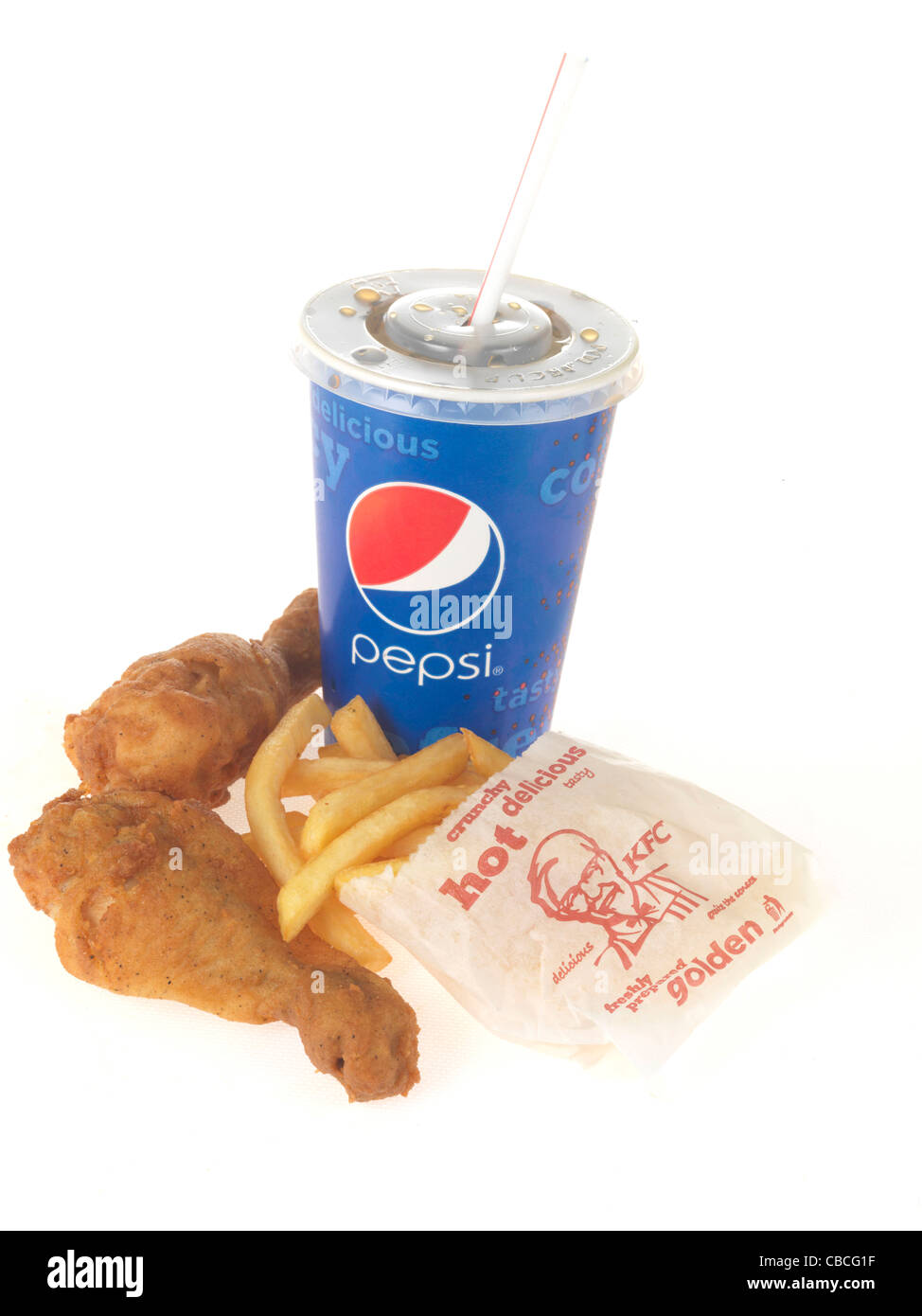 KFC Chicken Leg Meal Stock Photo