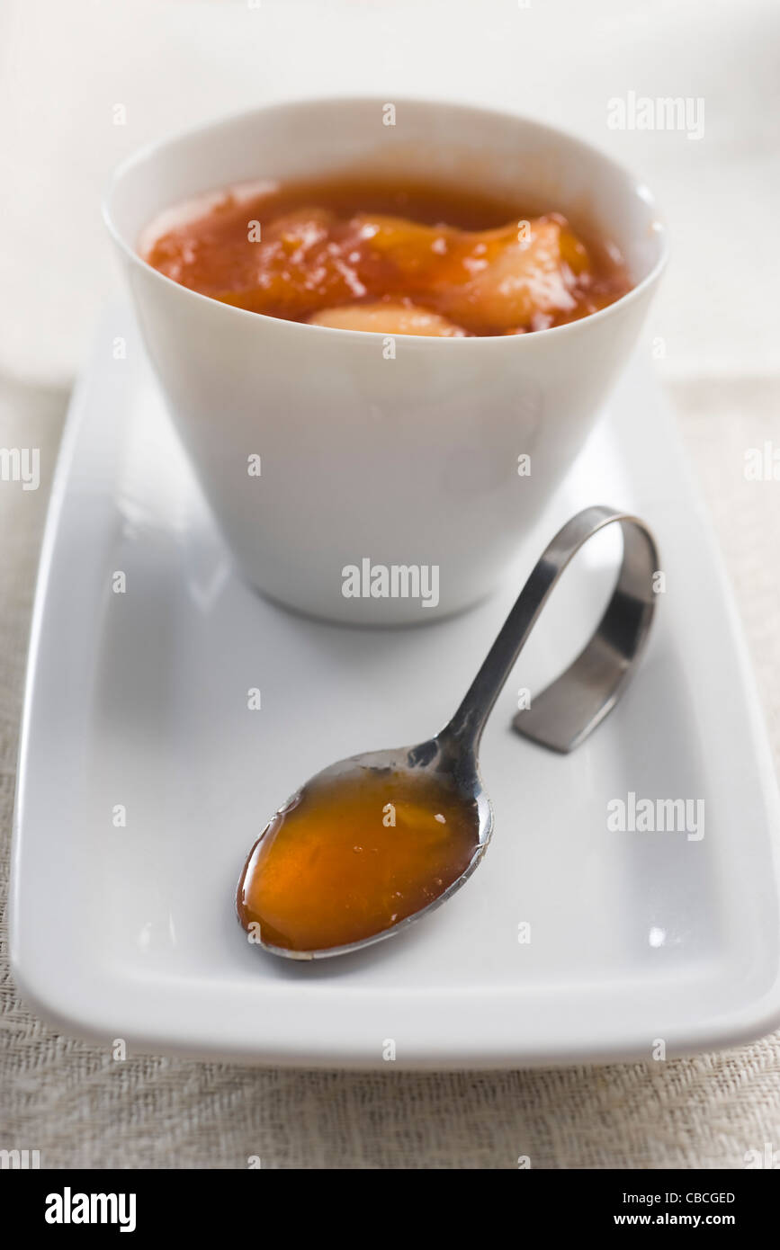 Apricot and nectarine jam with vanilla Stock Photo Alamy
