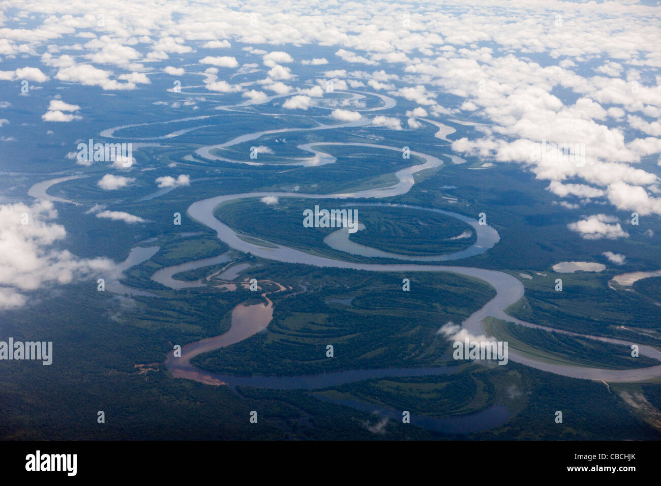 Course of Mamberamo River, West Papua, Indonesia Stock Photo