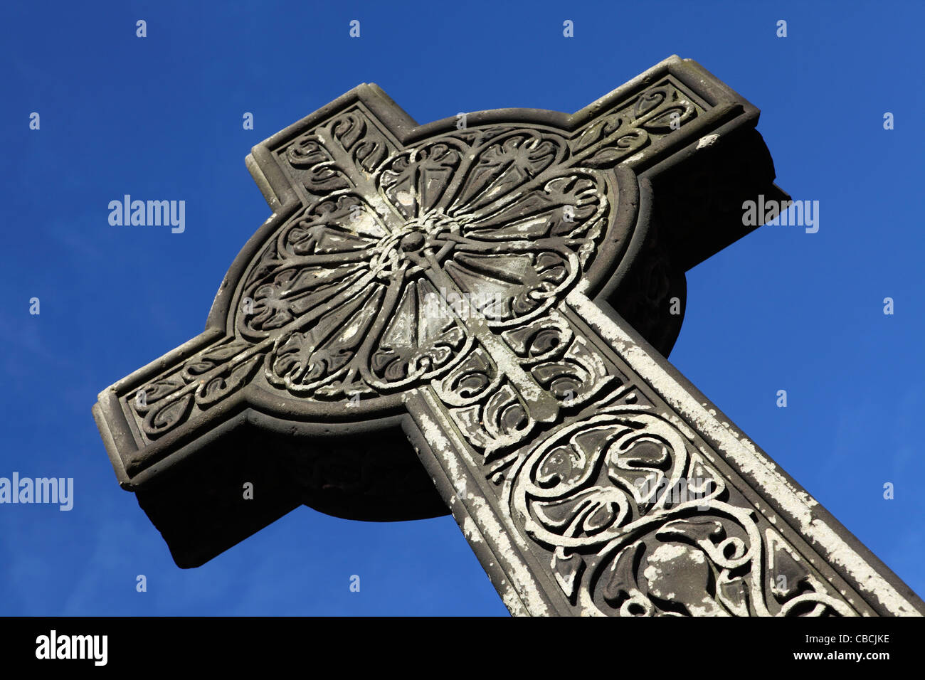 The Celtic style memorial cross in Edinburgh, Scotland. Stock Photo