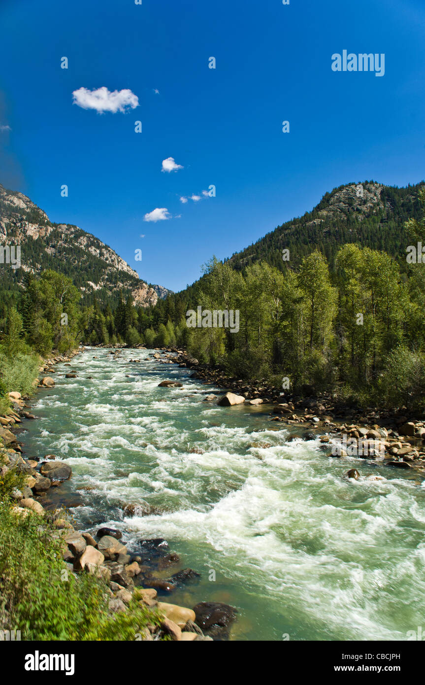 Animas River is a 126-mile-long (203 km) river in the western United States, a tributary of the San Juan River. Colorado Stock Photo