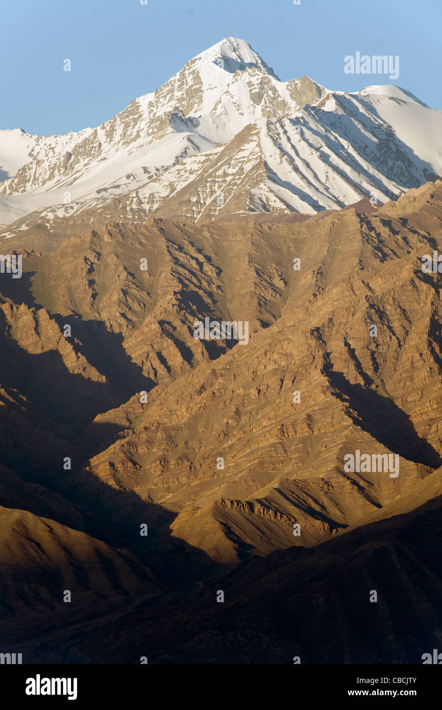 Mountain range to the south of Leh, from Namgyal Tsemo Gompa, Leh, (Ladakh) Jammu & Kashmir, India Stock Photo