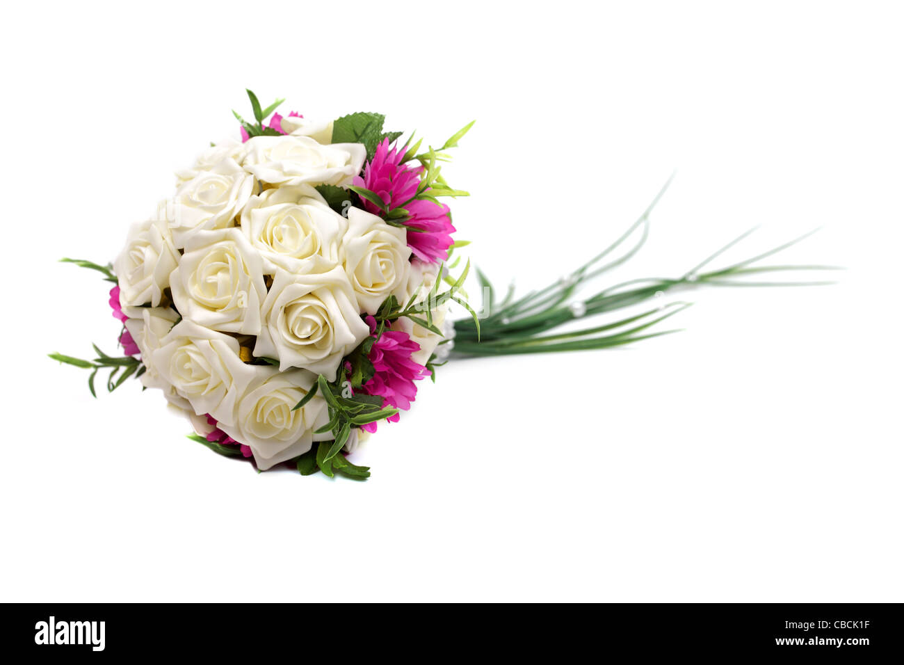 Wedding bouquet isolated on white background, studio shot. Stock Photo