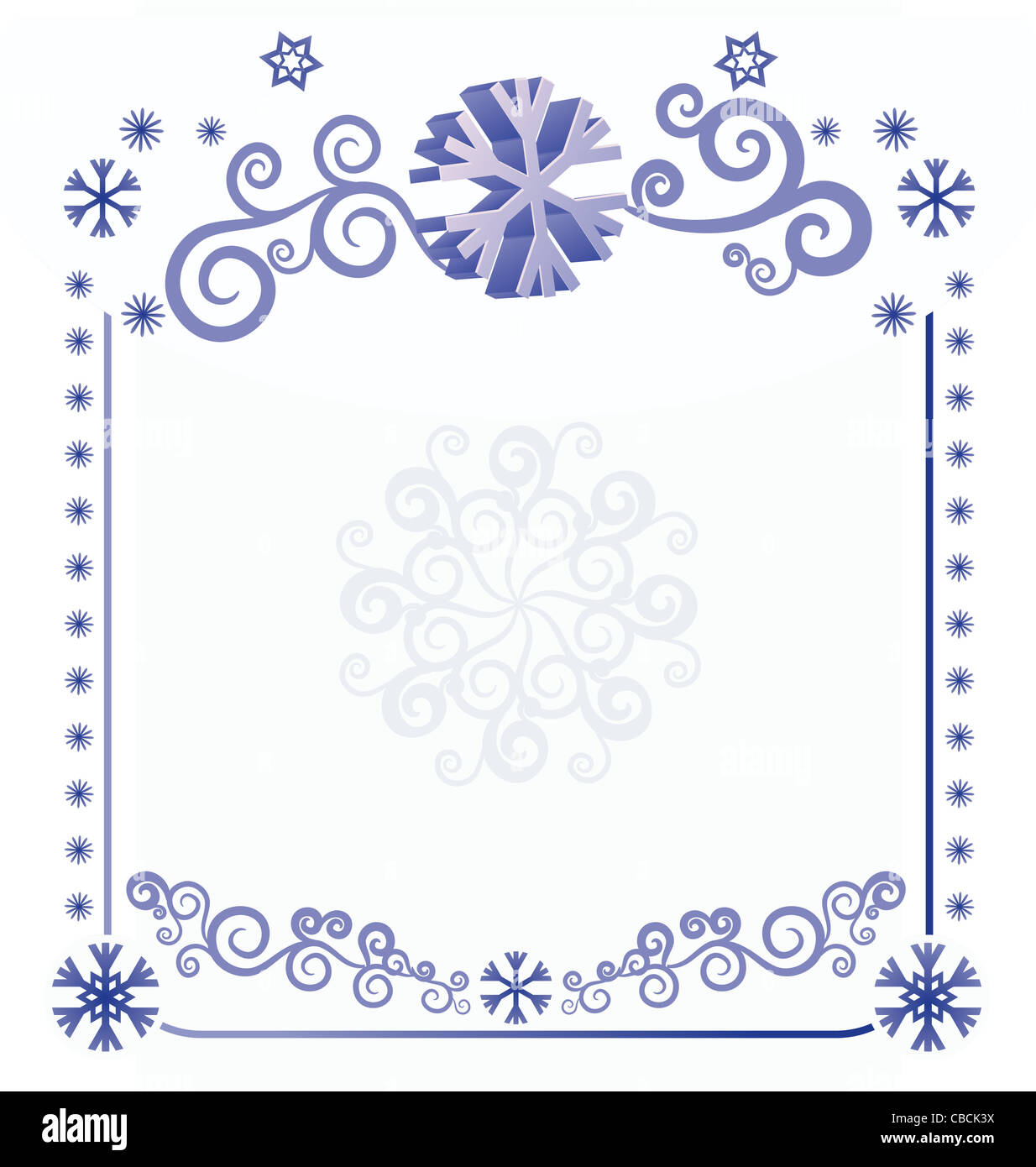 vector blue Christmas snowflakes on white background with abstract ...