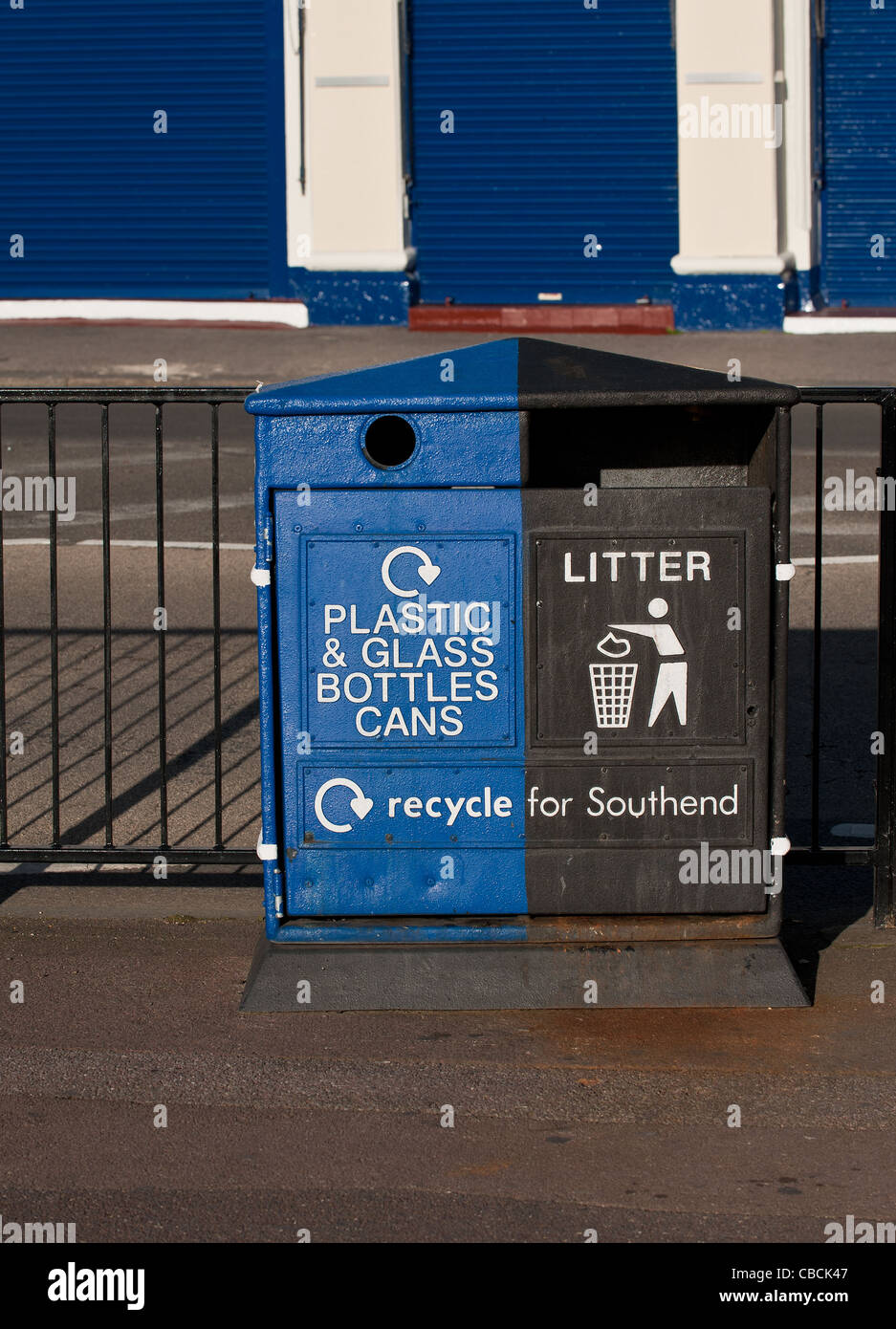 Recycling and litter bins in Southend Stock Photo Alamy