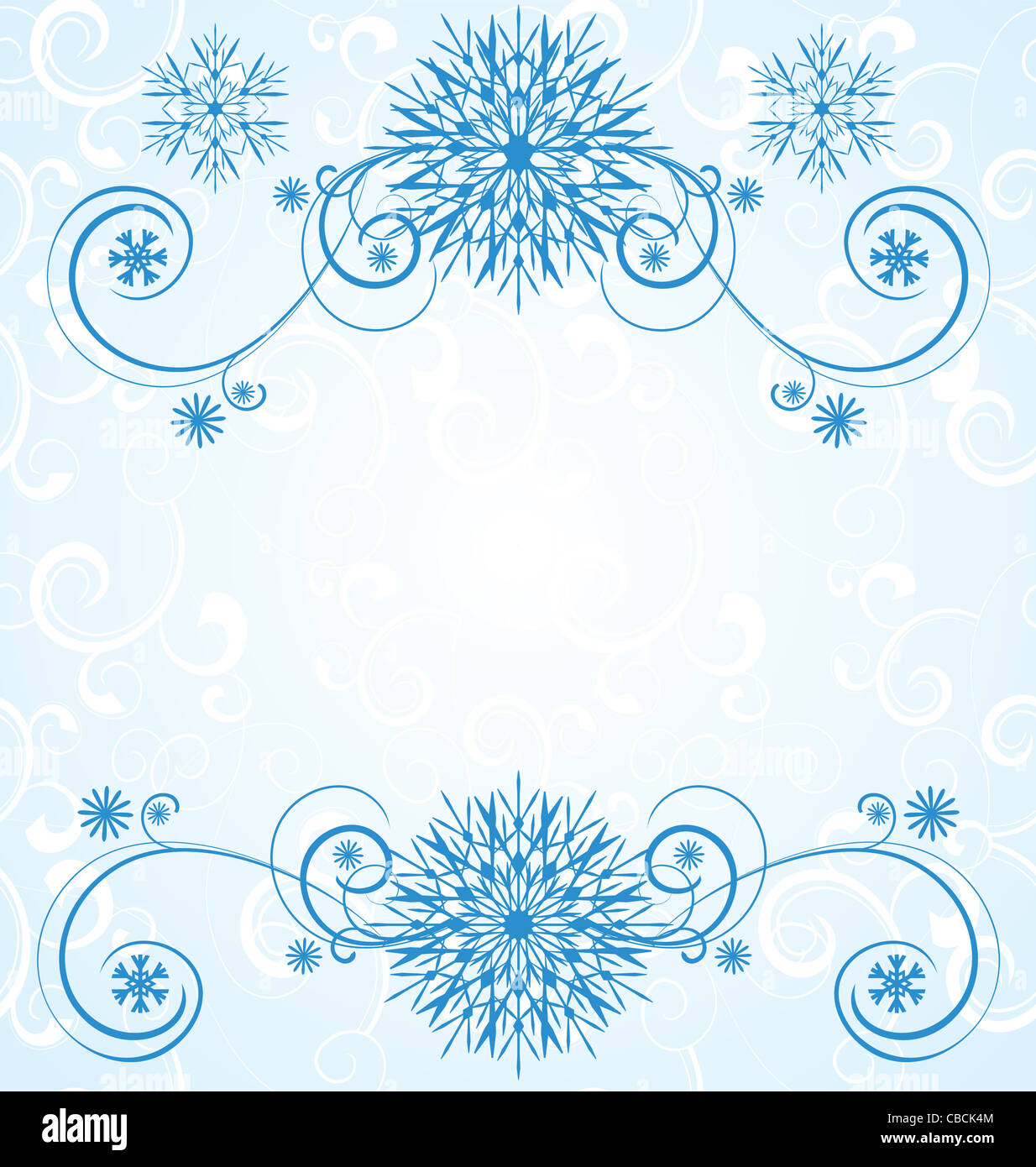 vector blue Christmas snowflakes on white background with abstract ...