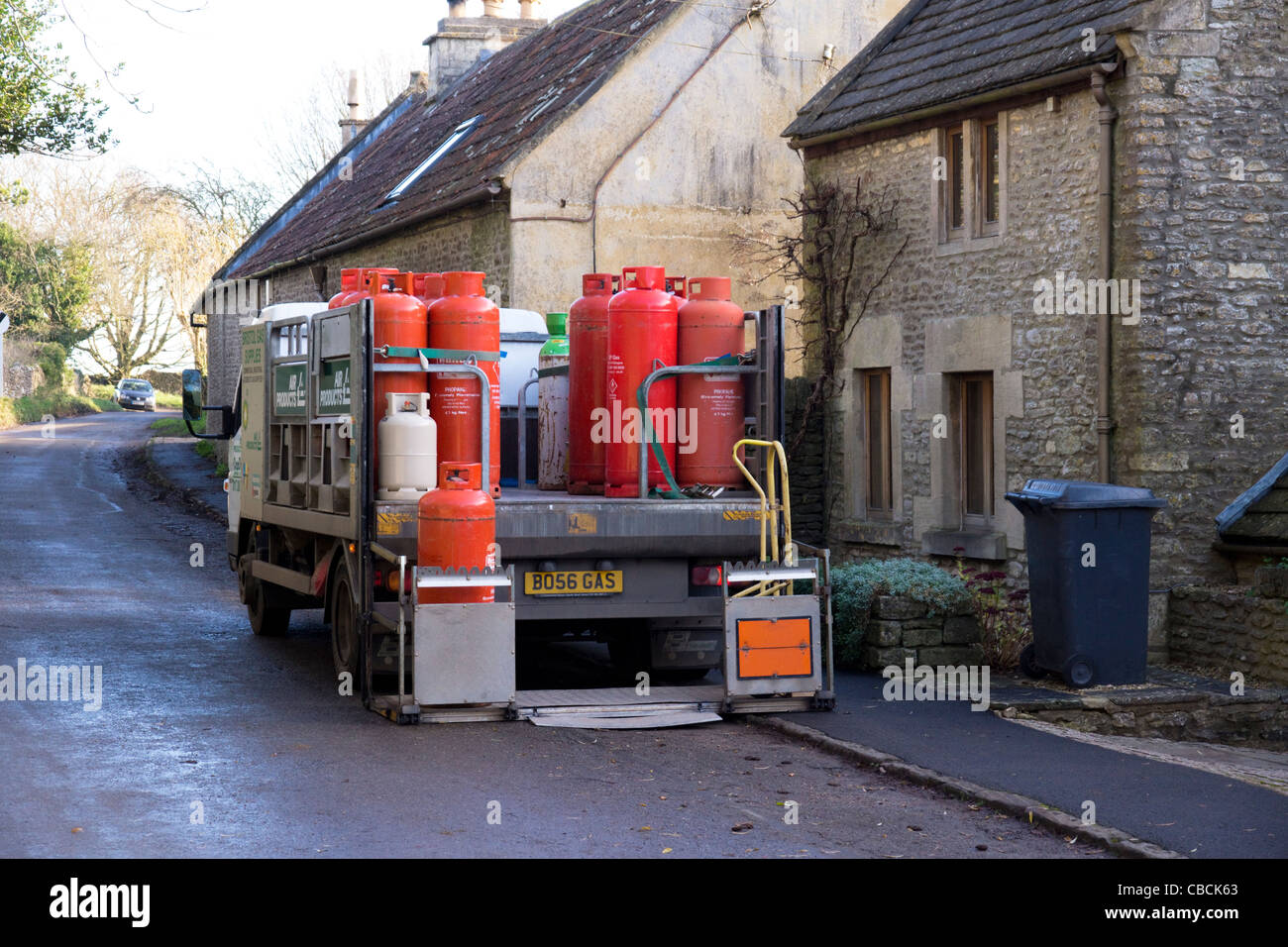 Rural bottled heating gas delivery Stock Photo Alamy
