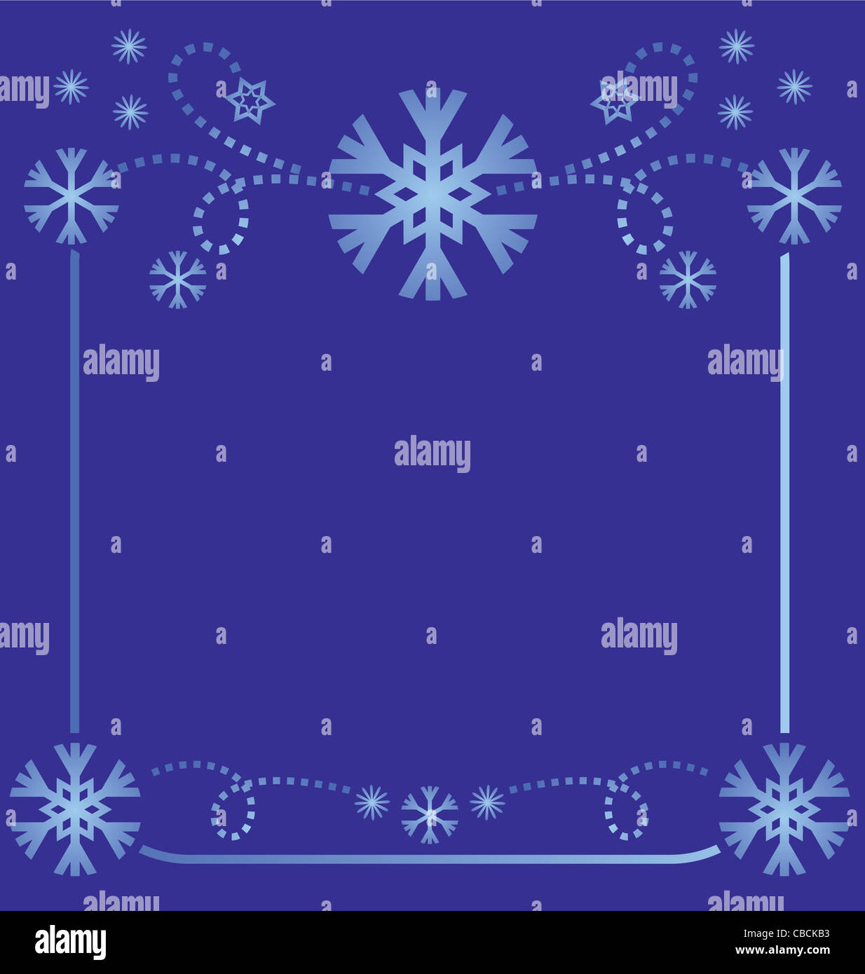 snowflakes frame light blue on dark background simmetric illustration ...