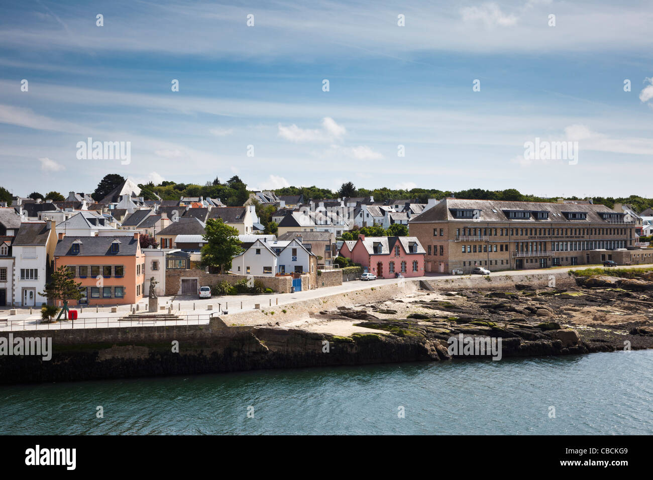 Houses and shops on the quayside at the new town of Concarneau