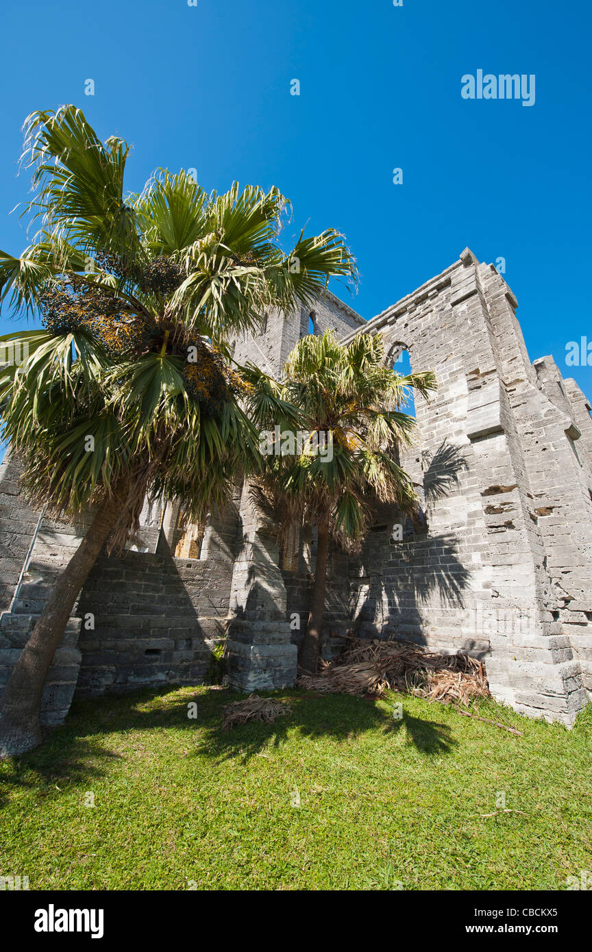 St. George, Bermuda. The unfinished Church in St. George, Bermuda. Stock Photo