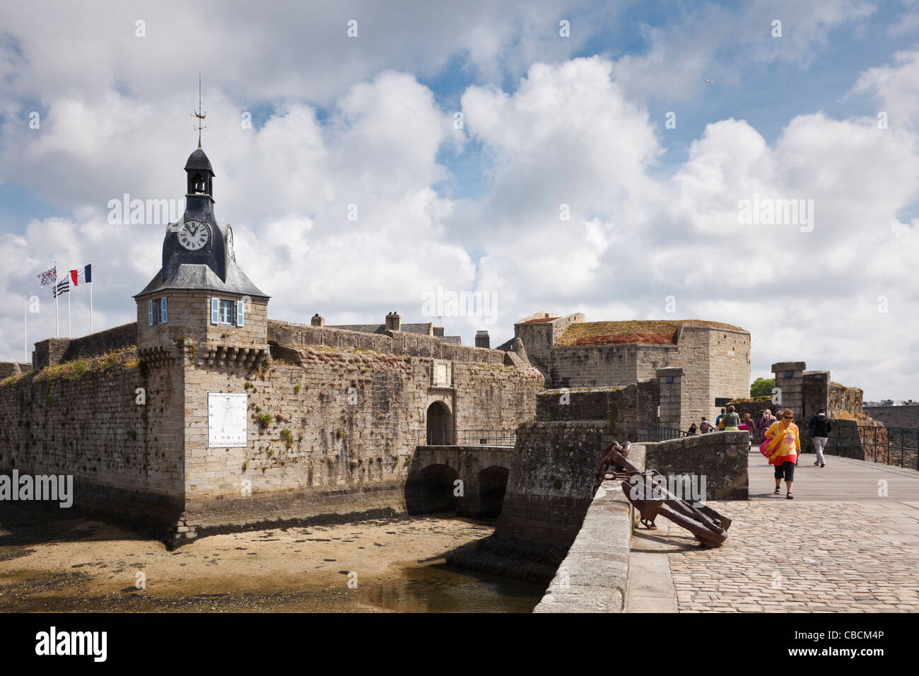 Entrance to the Ville Close or old town quarter of Concarneau ...