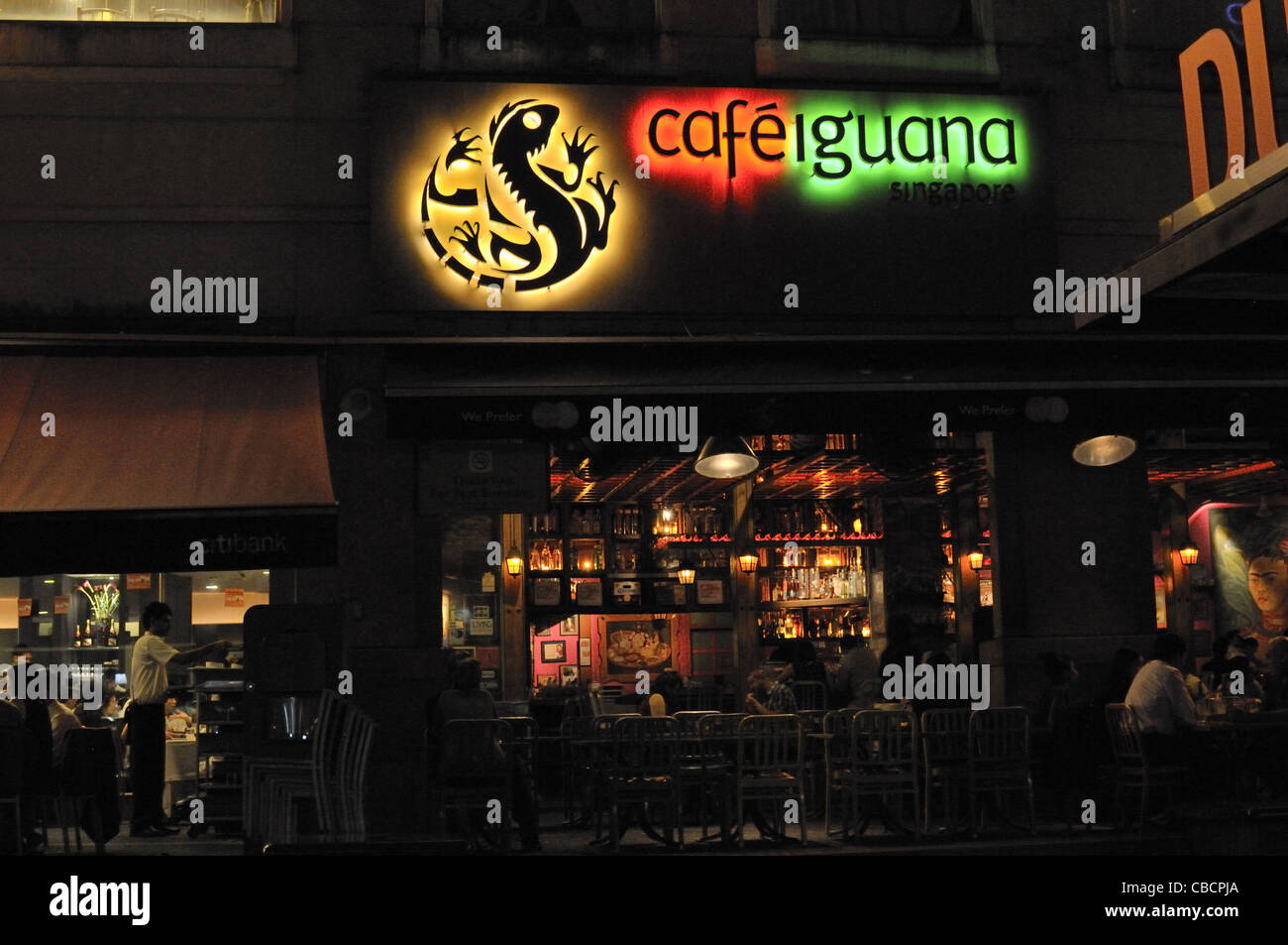 Cafe Iguana at Clarke Quay, Singapore. Stock Photo