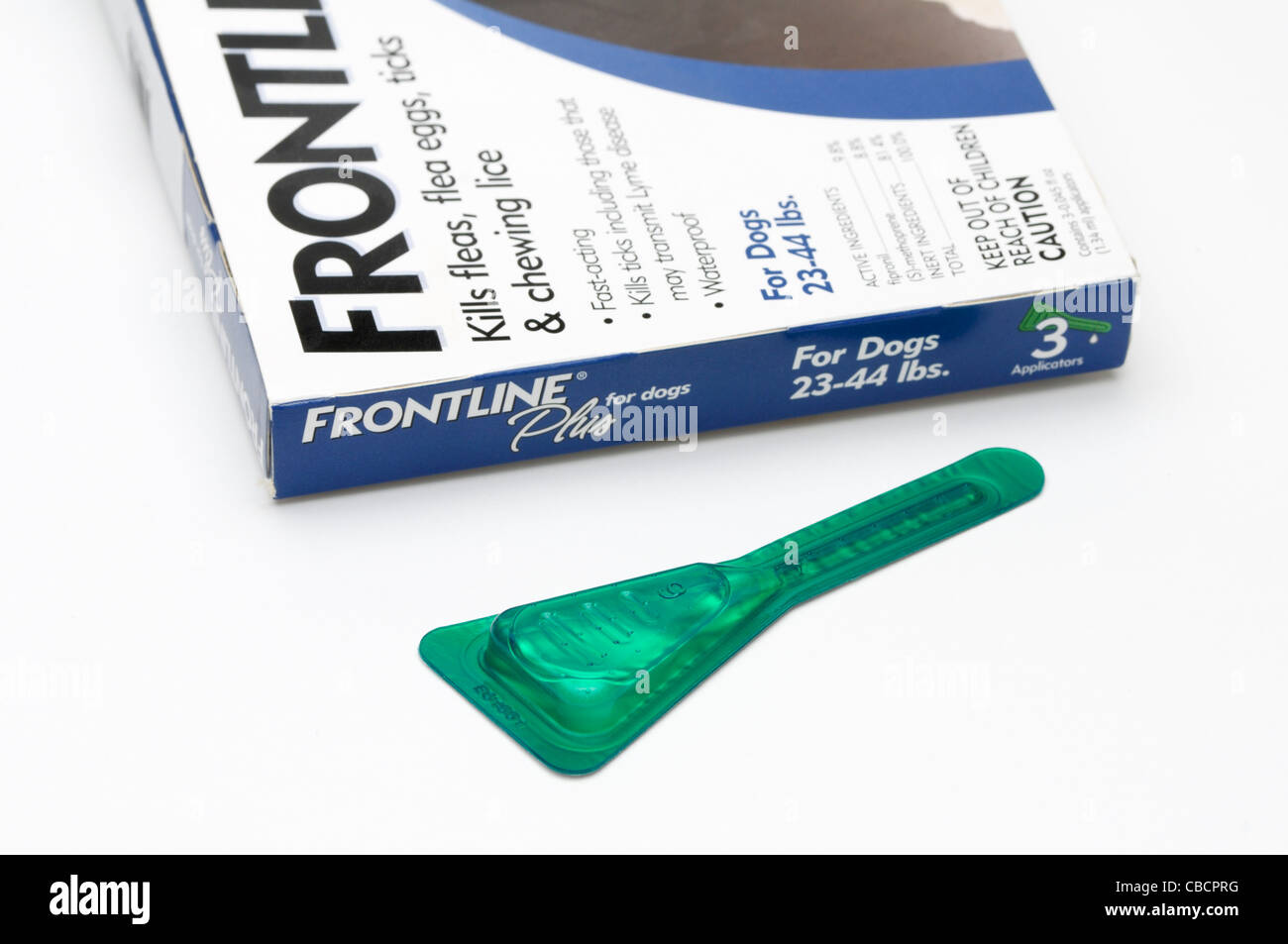 Frontline, flea and tick prevention topical medicine for dogs Stock Photo