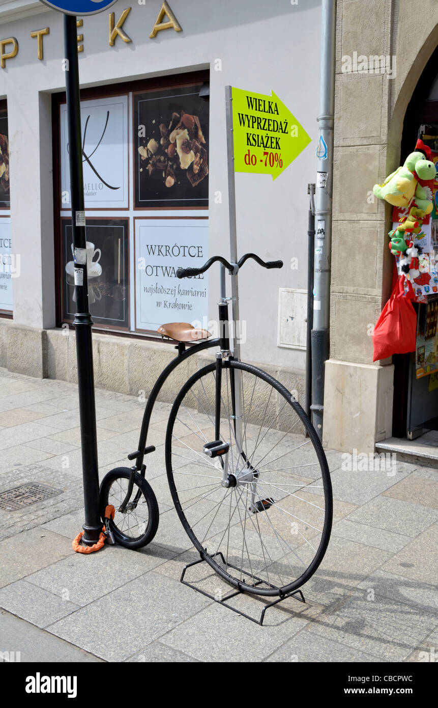 Penny Farthing as an advert Stock Photo