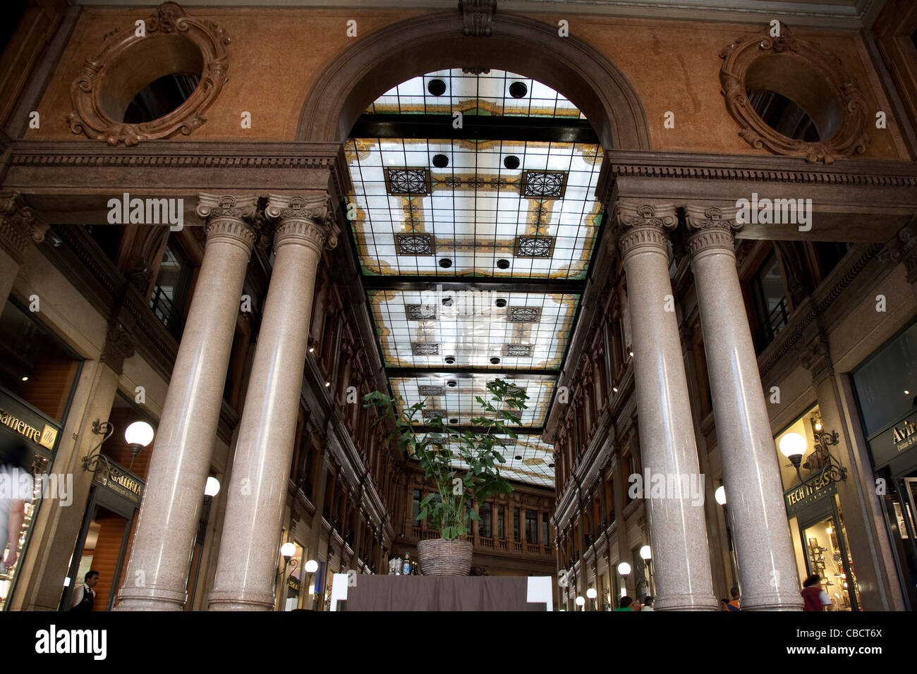 Interior of Galleria Alberto Sordi Shopping Gallery in Rome, Italy, Europe Stock Photo