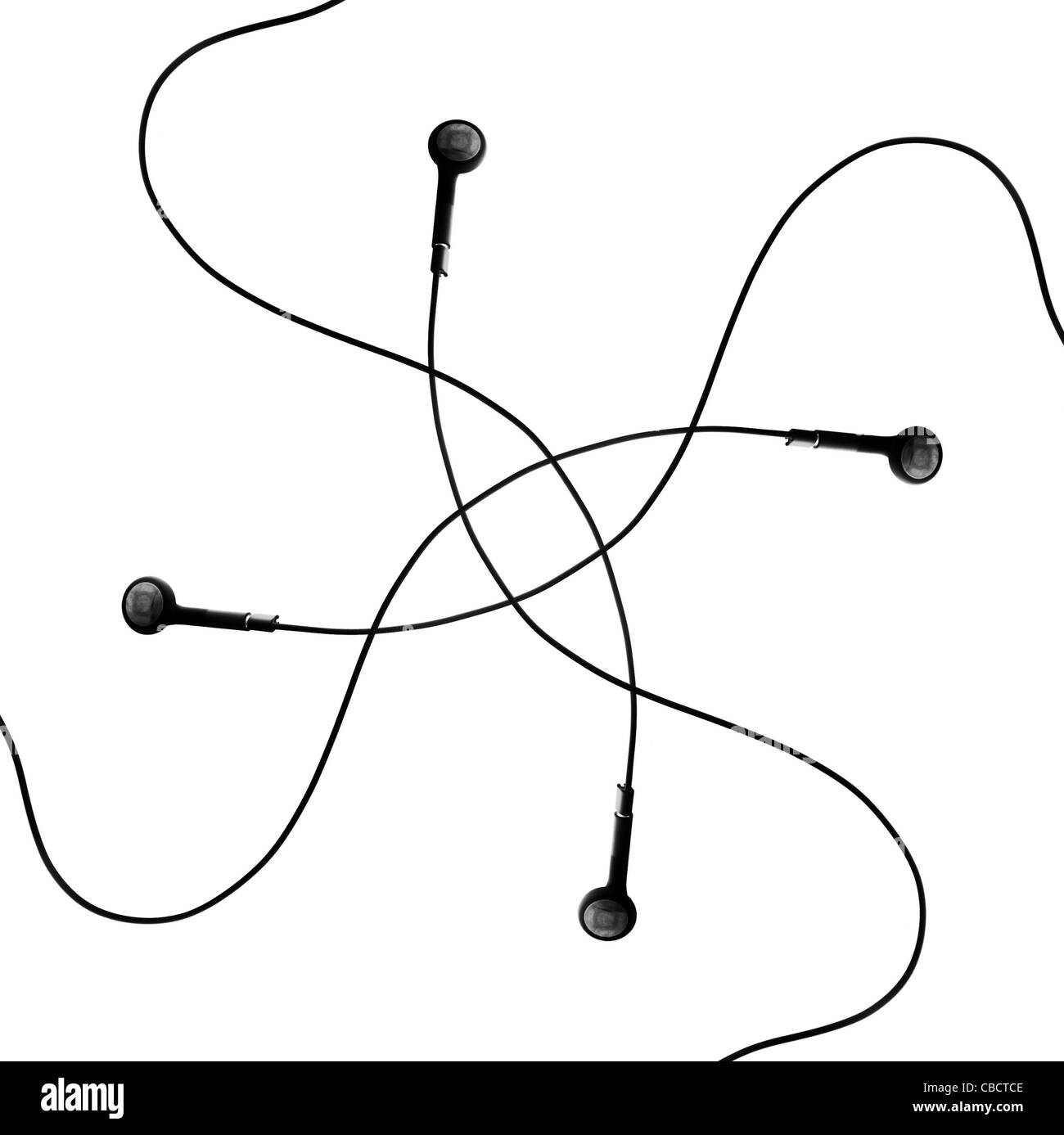 apple earphones in an abstract way Stock Photo