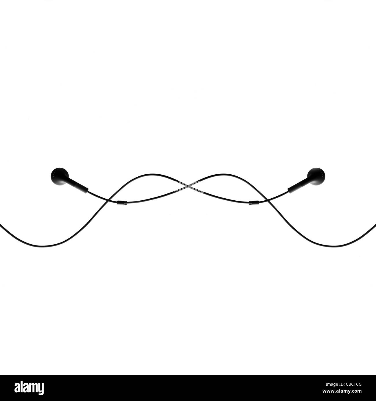 apple earphones in an abstract way Stock Photo