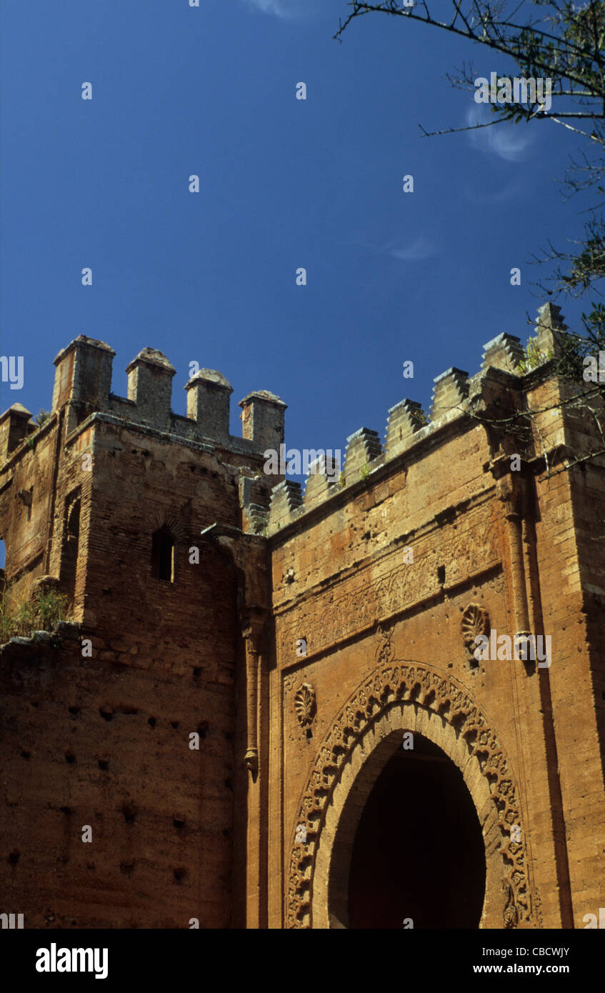Morocco, Rabat, the necropolis of Chellah, the main gateway Stock Photo ...