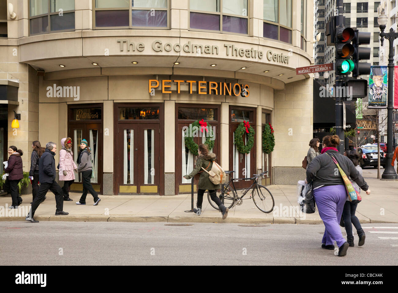 Goodman Theatre Center and Petterino's Restaurant. Chicago, Illinois