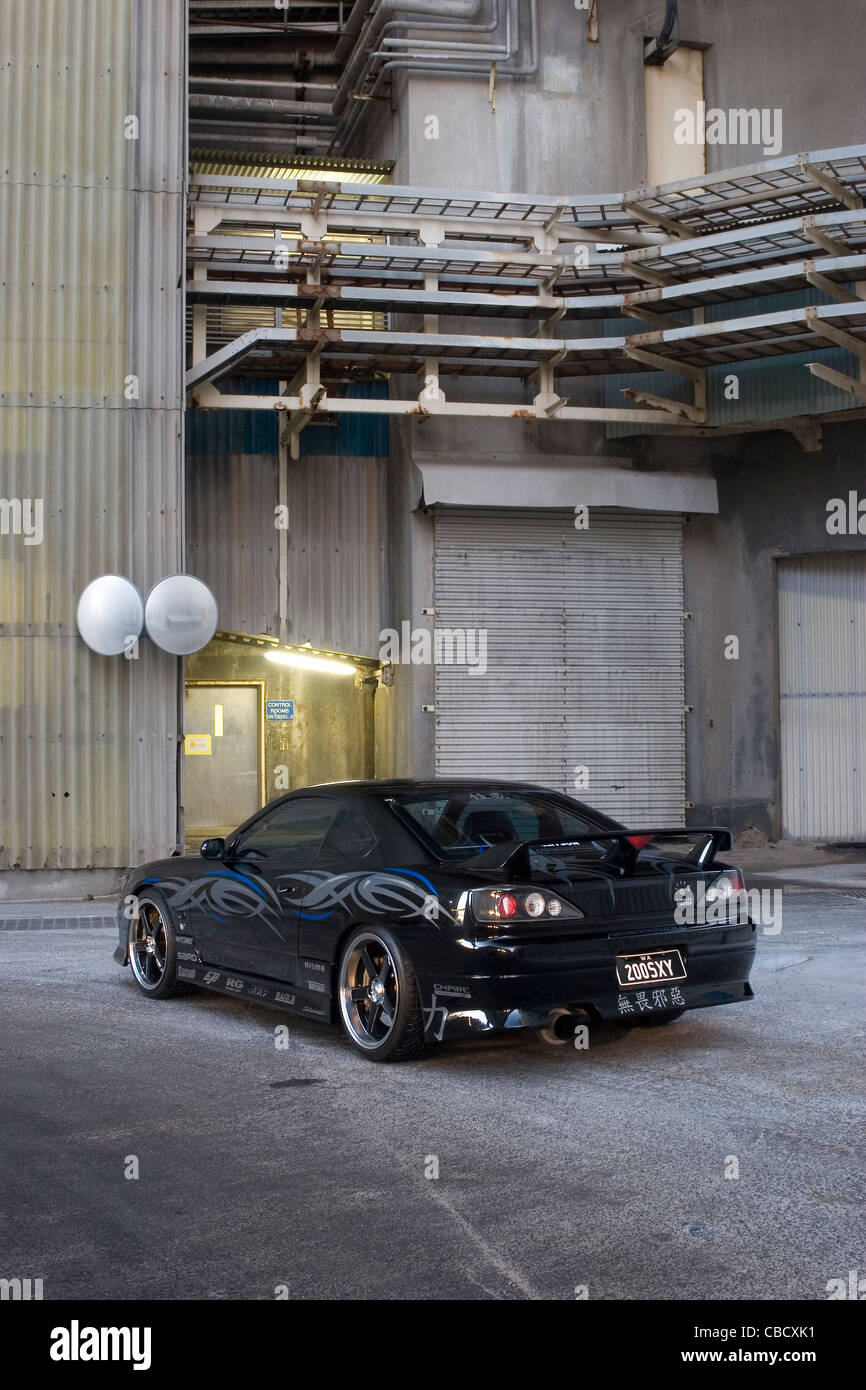 Modified and customised Japanese Nissan 200SX sports car Stock Photo