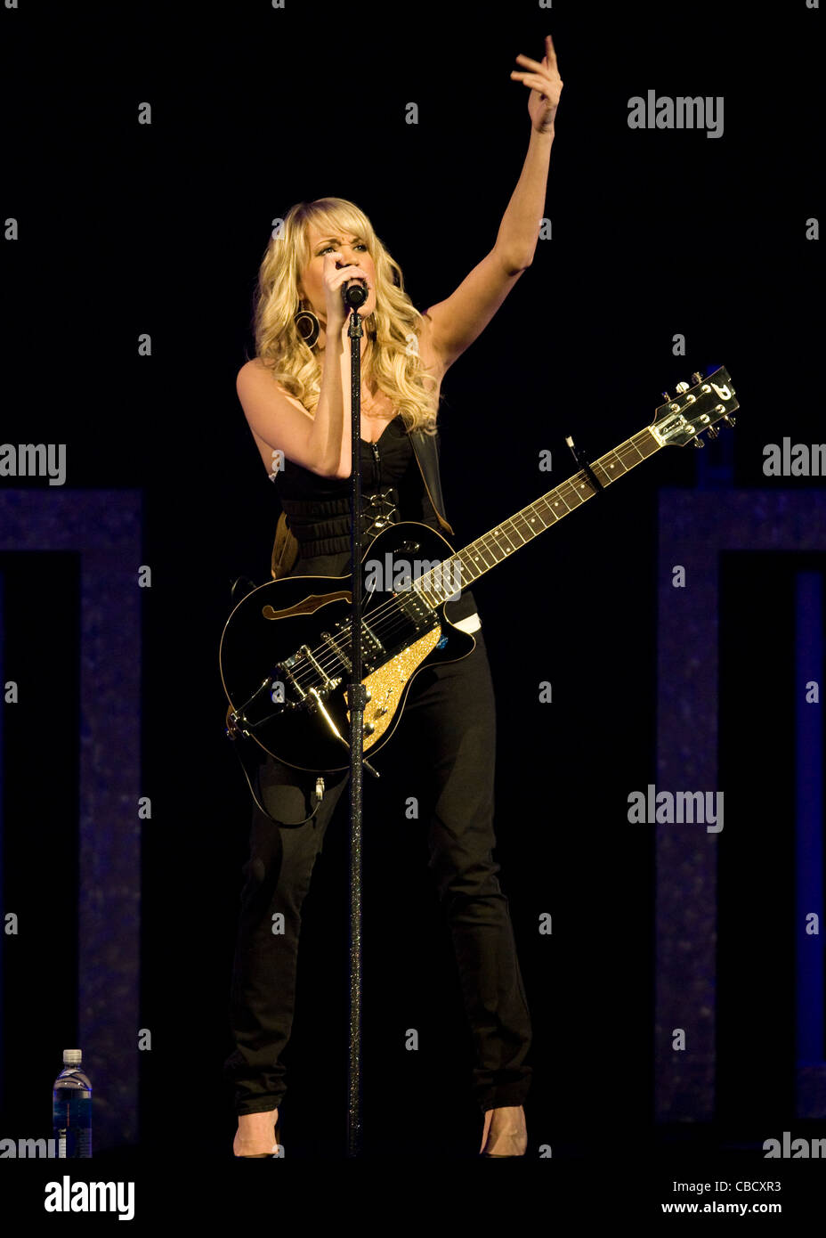 Country music recording artist Carrie Underwood performing in concert. Stock Photo