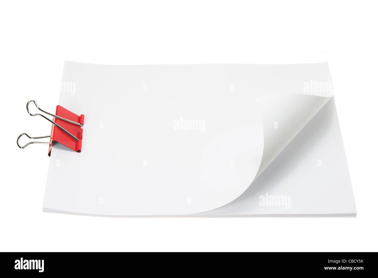 Blank Papers with Paper Clip Stock Photo Alamy