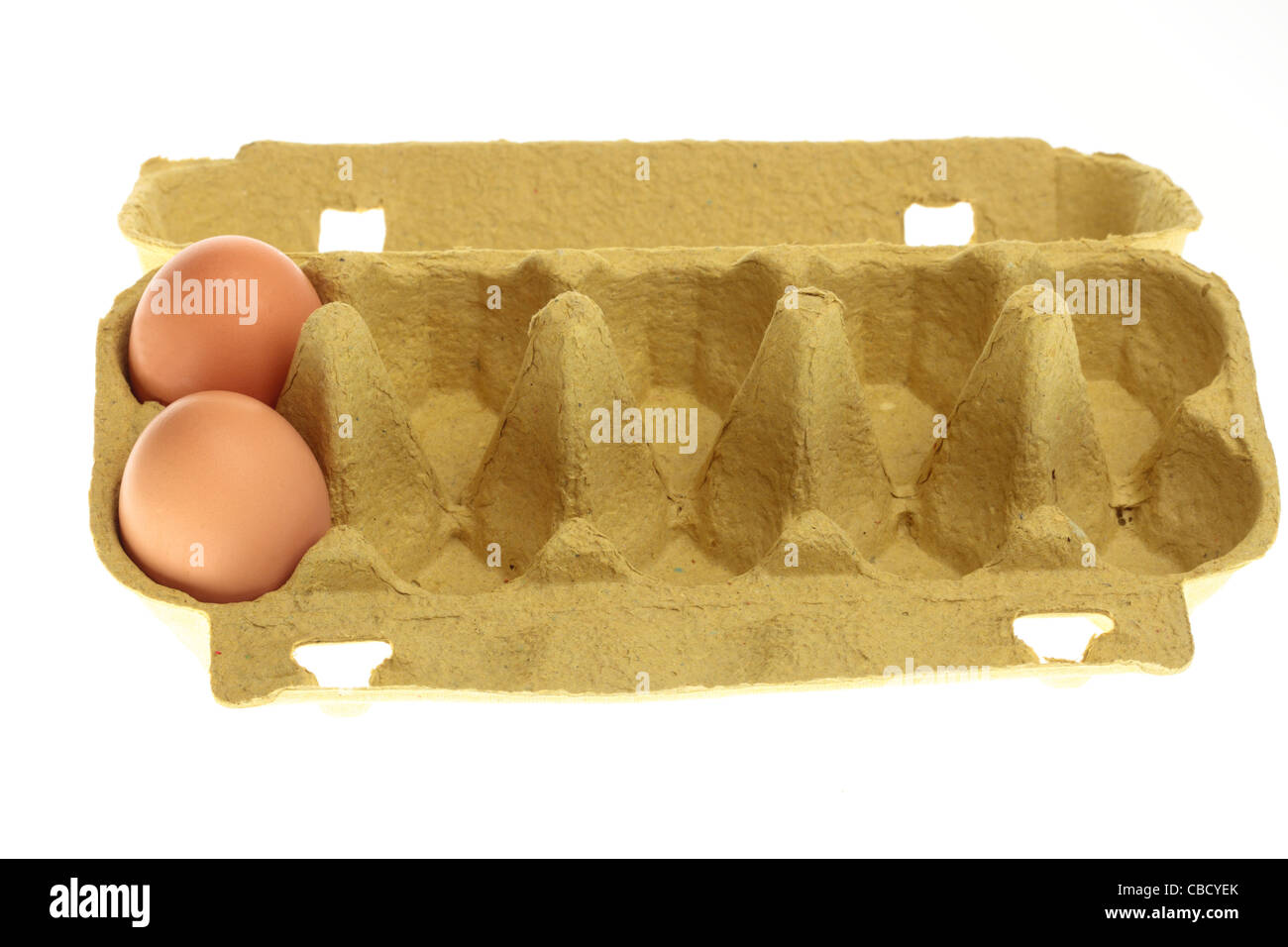 eggs in box isolated on a white background Stock Photo - Alamy