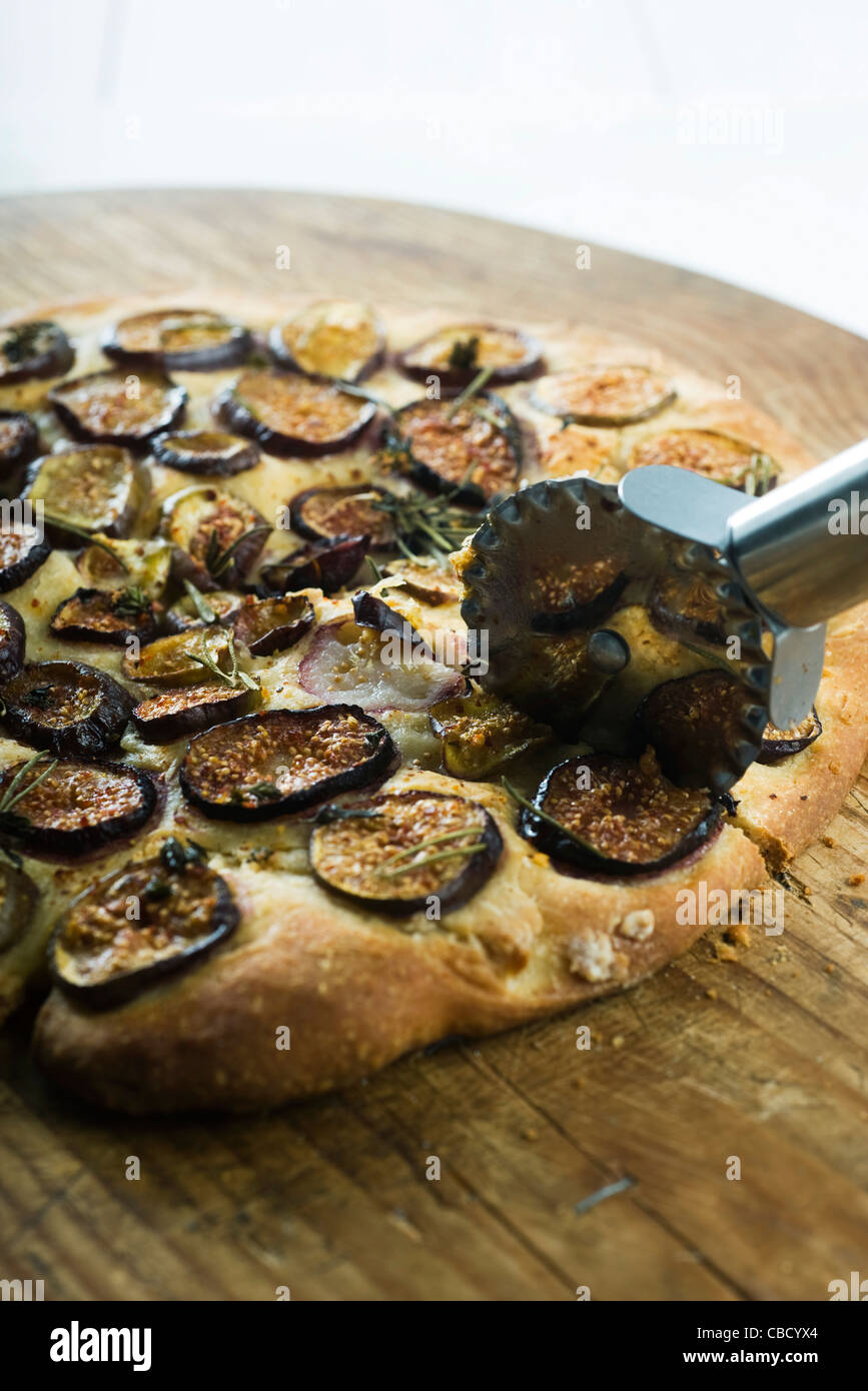 Fig flatbread pizza Stock Photo Alamy