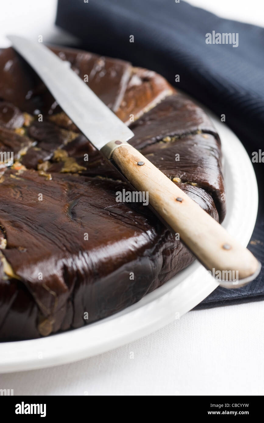 Eggplant cake Stock Photo