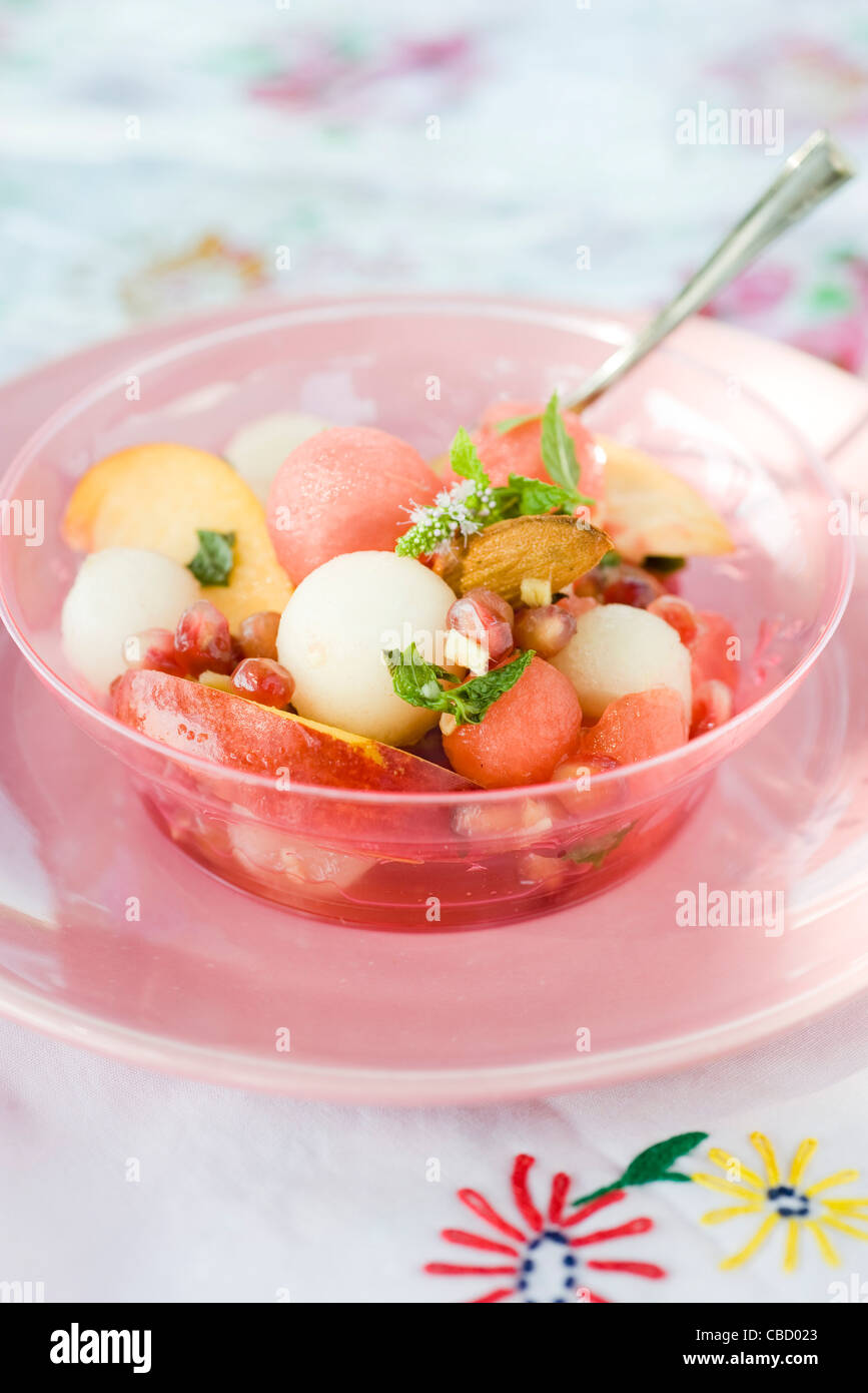 Fruit salad with ginger and mint Stock Photo Alamy