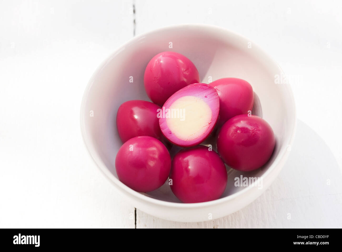 Eggs pickled in beet juice Stock Photo Alamy