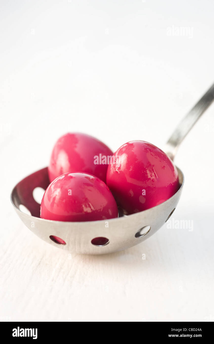 Eggs pickled in beet juice Stock Photo Alamy