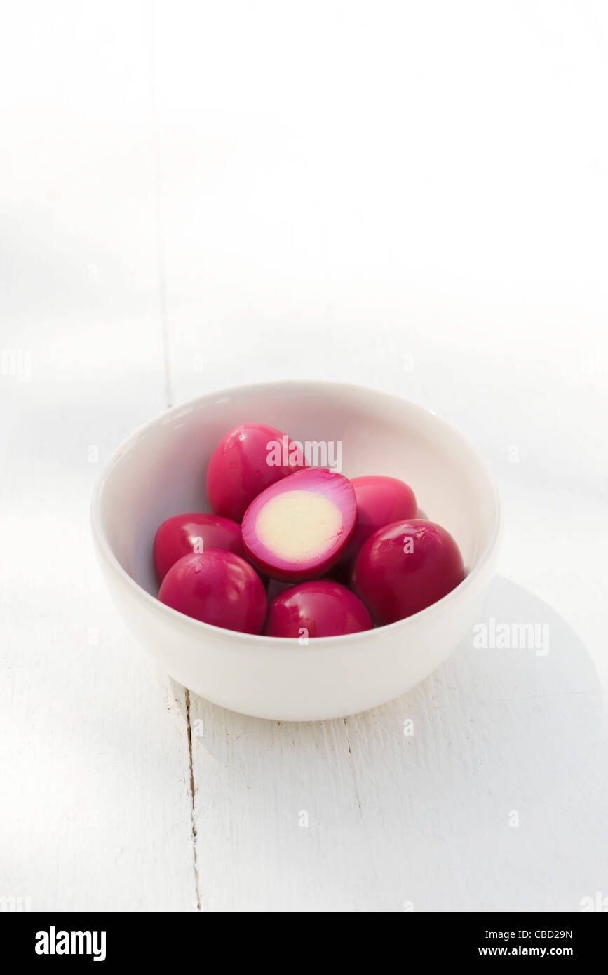 Eggs pickled in beet juice Stock Photo Alamy