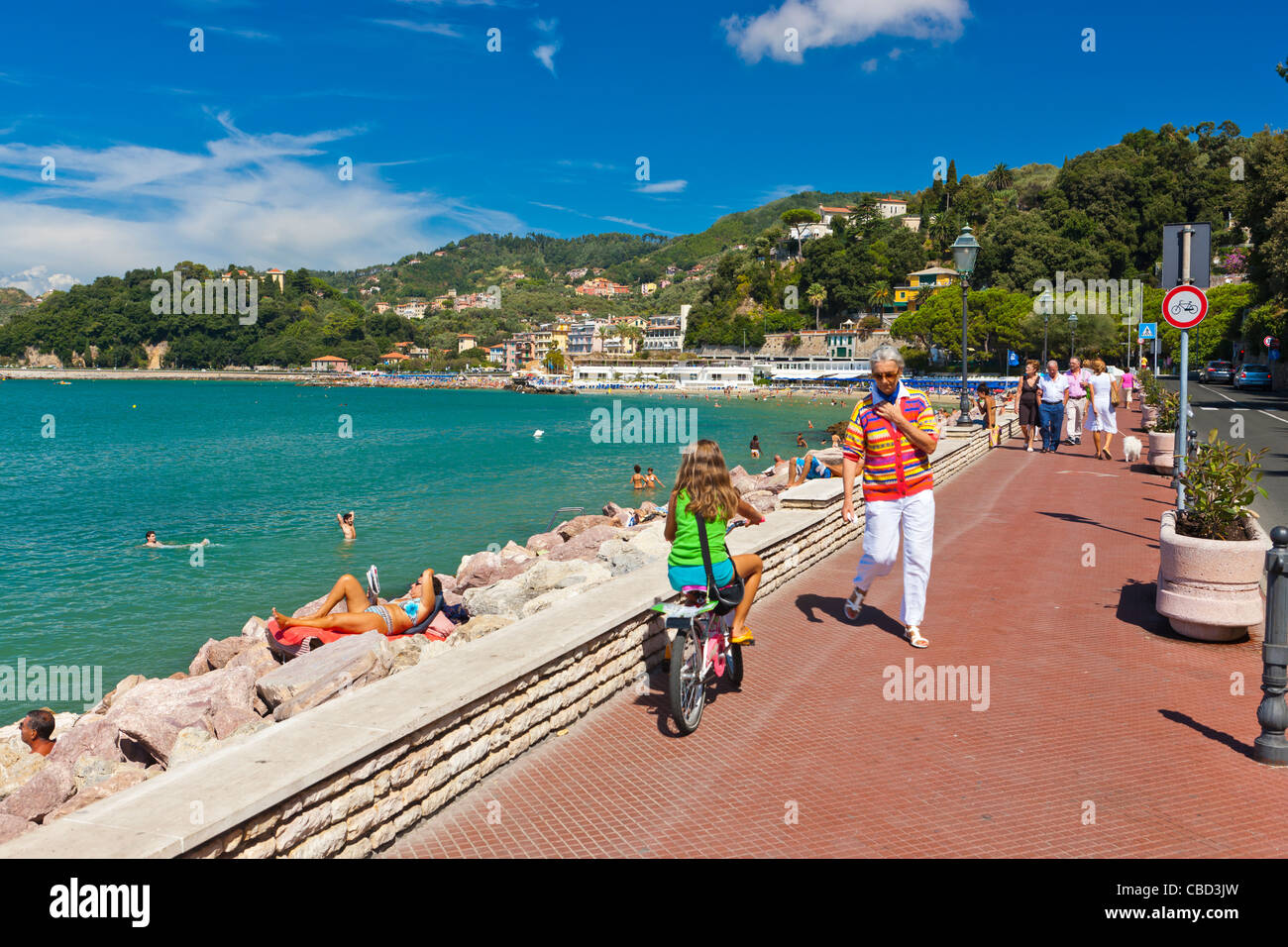 Harbour in Lerici, Province of La Spezia, Liguria, Italy, Europe Stock Photo