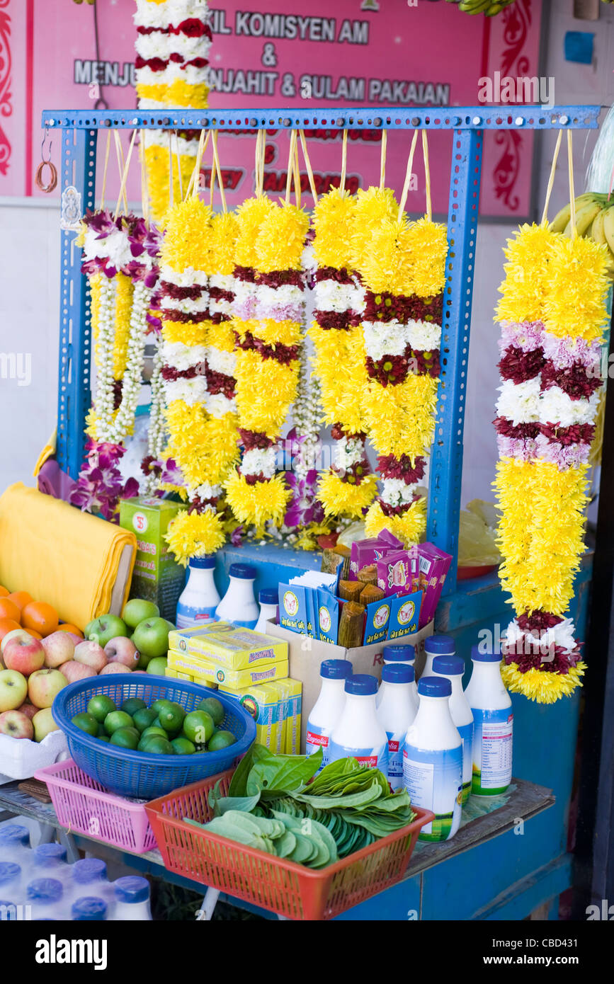 Market stall selling variety of merchandise Stock Photo