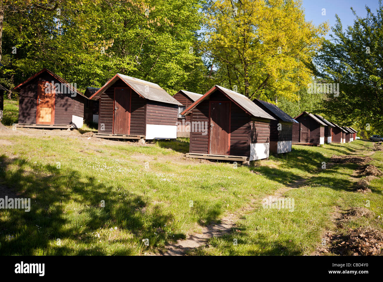 A Row Of Cabins In A Summer Camp Ctk Photo Rene Fluger Stock