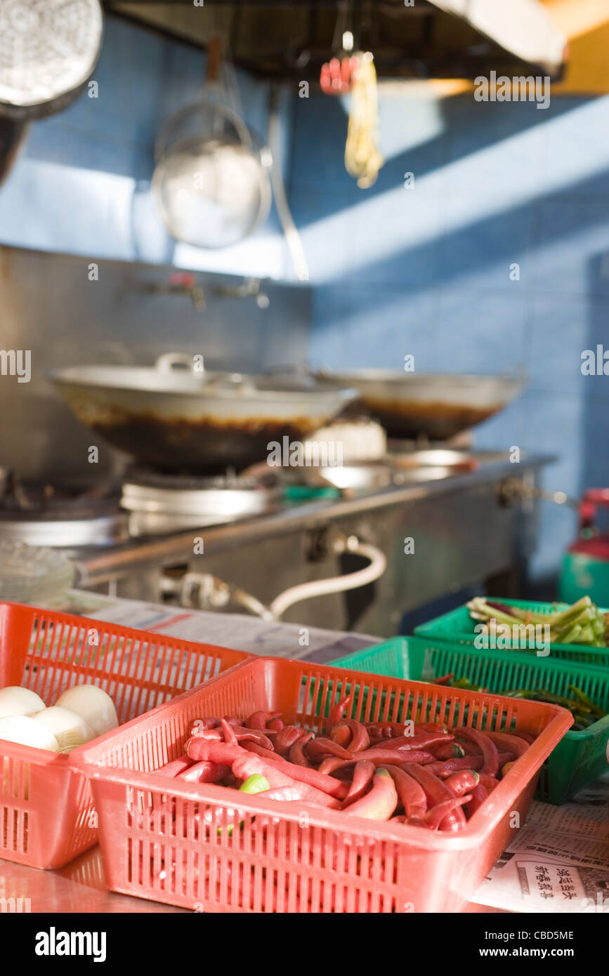 Ingredients on kitchen counter Stock Photo