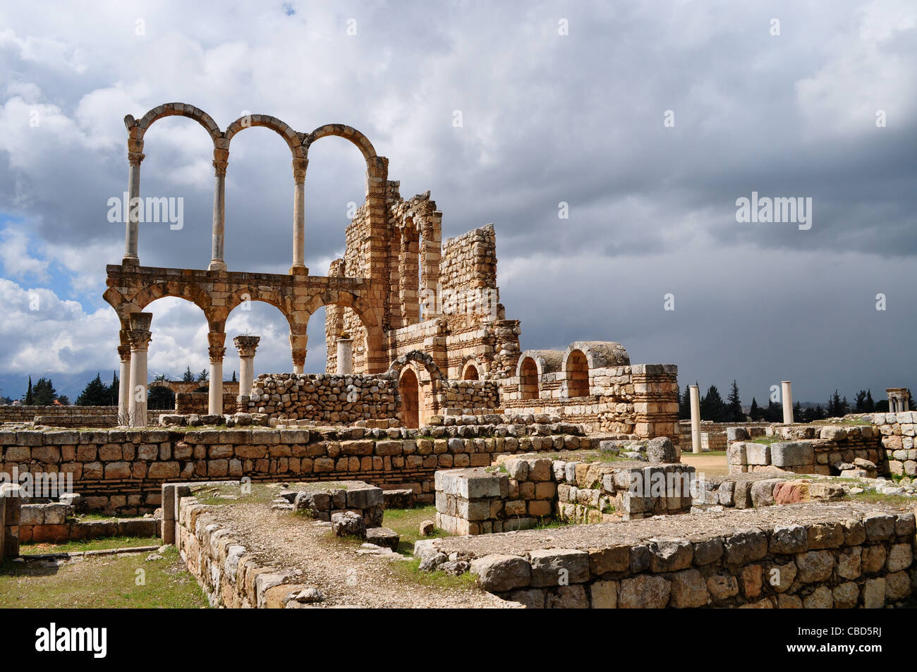 Umayyad city ruins at Anjar, Bekaa Valley, Lebanon Stock Photo Alamy