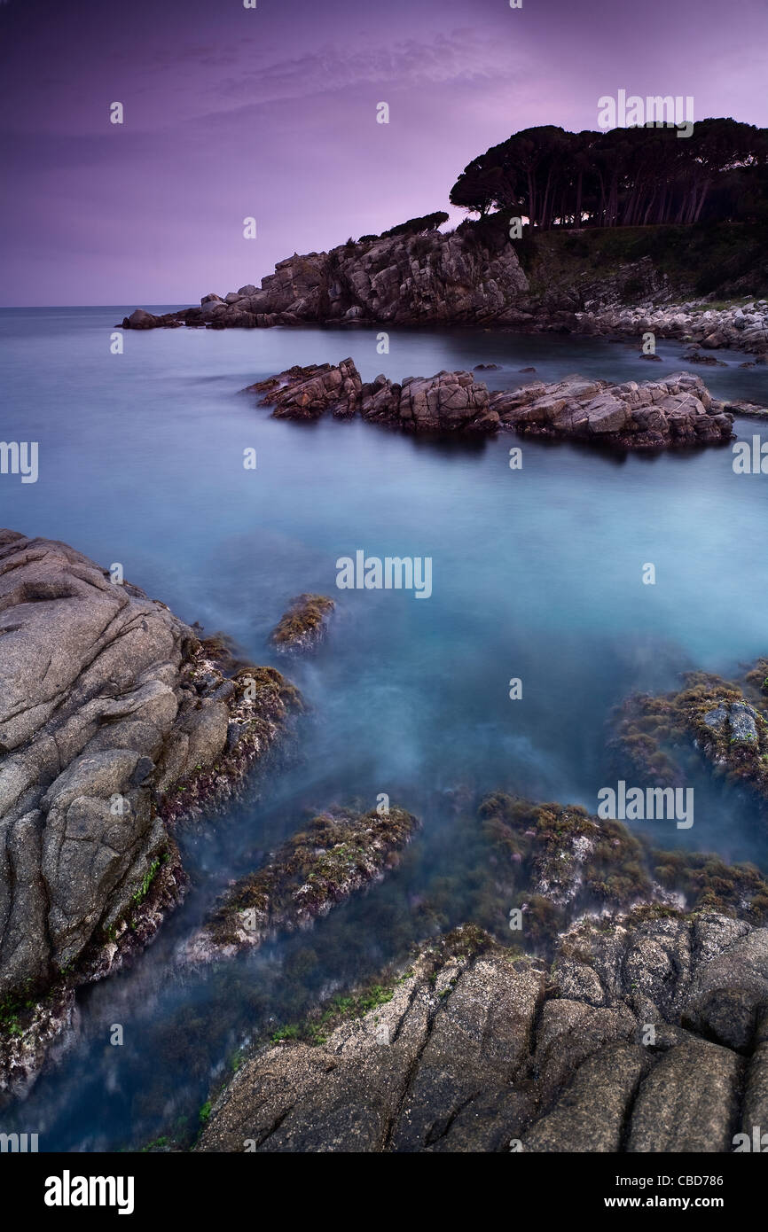 Still water on rocky beach Stock Photo - Alamy