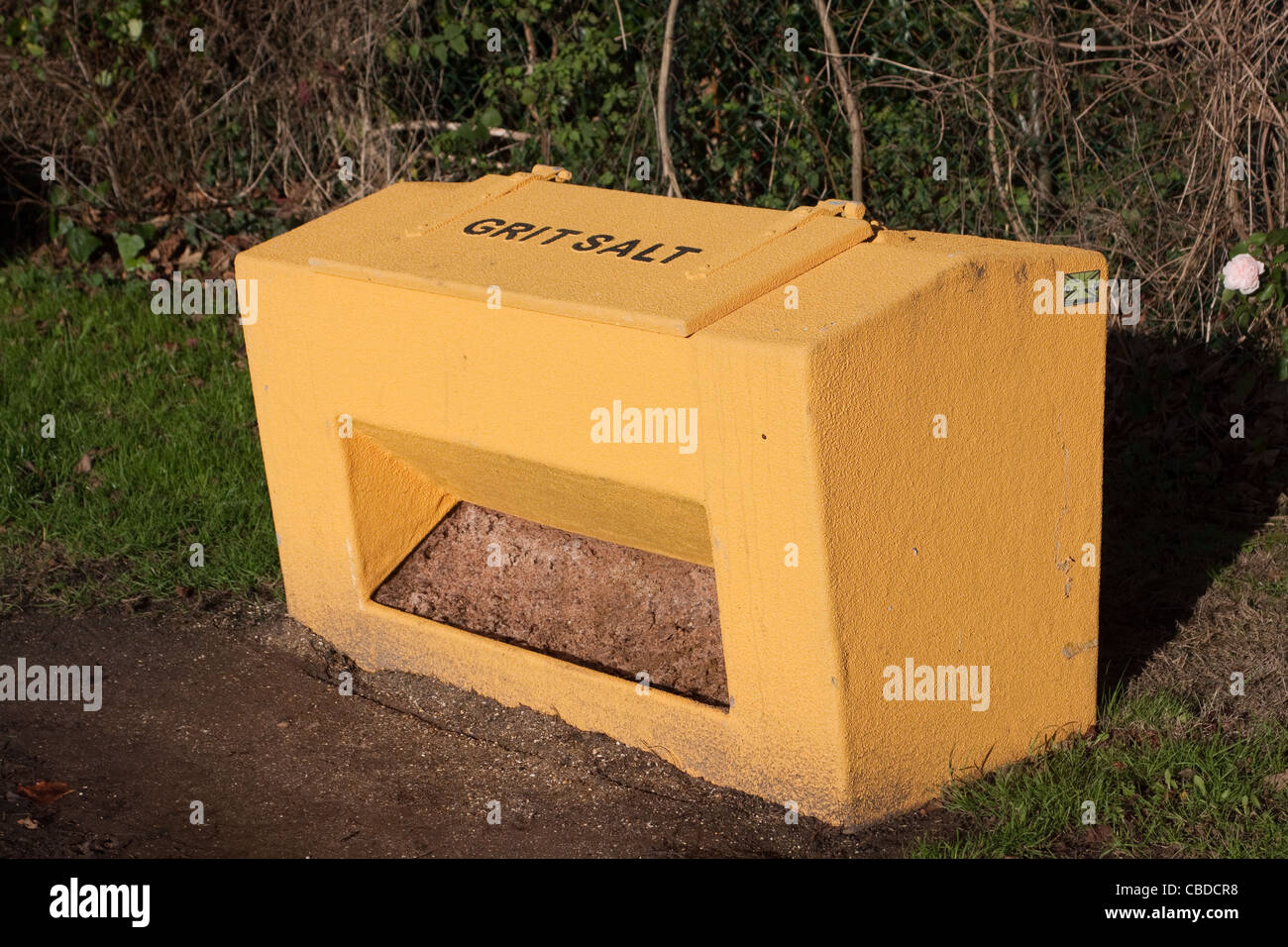 A full Grit Box containing grit salt Stock Photo Alamy