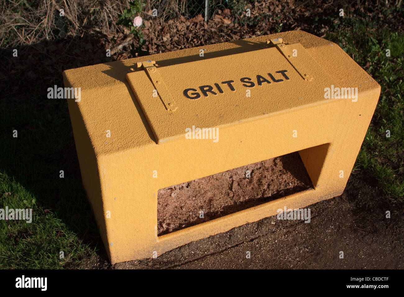 A full Grit Box containing grit salt Stock Photo Alamy