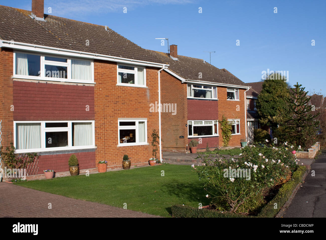 Typical suburban family houses in Wendover, Buckinghamshire Stock Photo