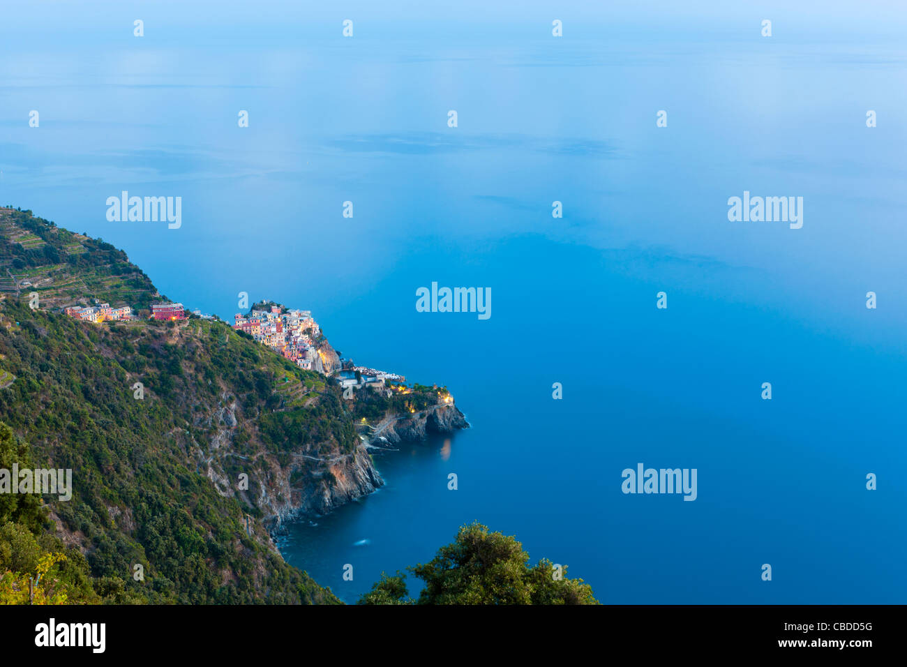 Manarola from Volastra, Province of La Spezia, Liguria, Italy, Europe Stock Photo