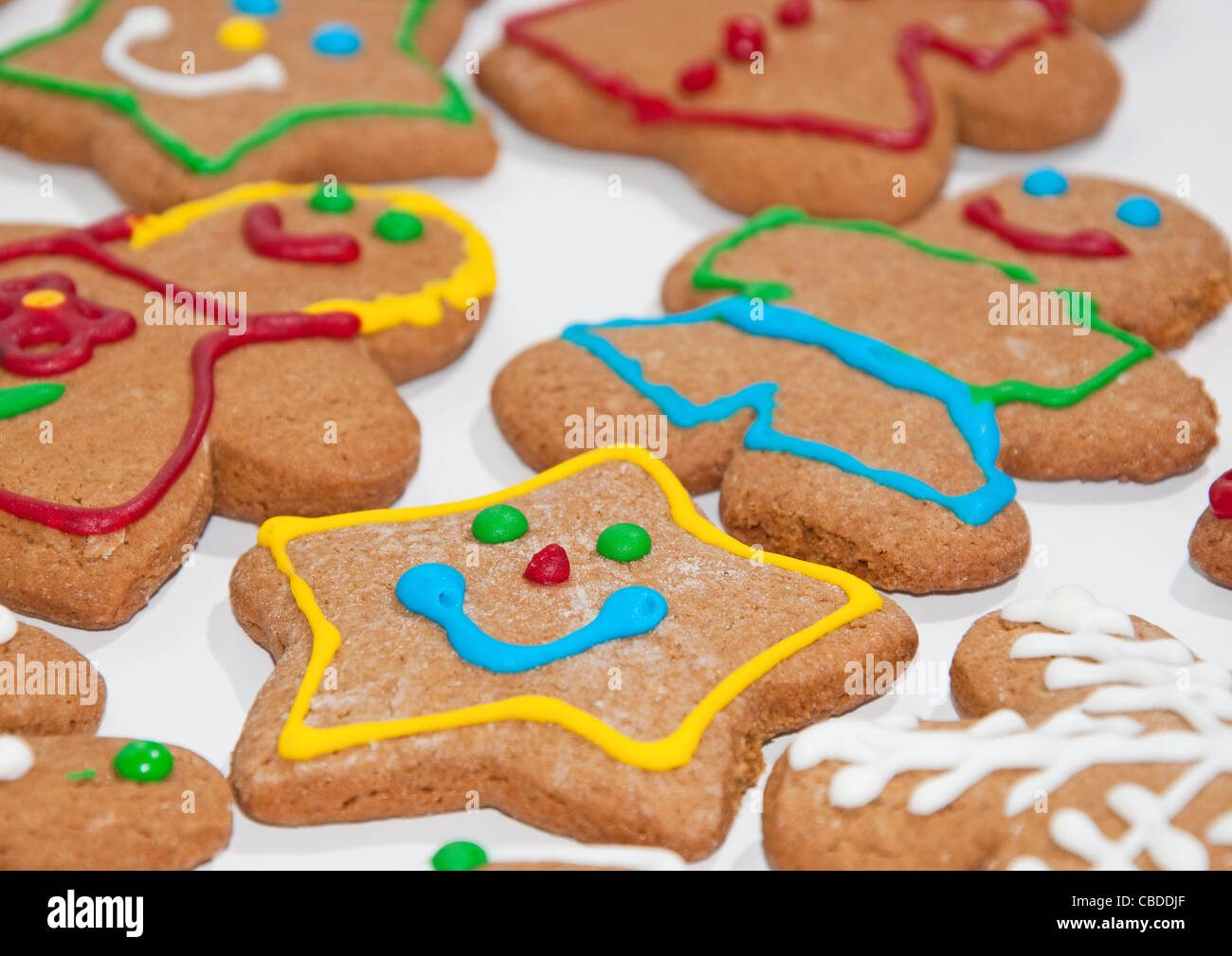 Colorful homemade gingerbread cookies Stock Photo
