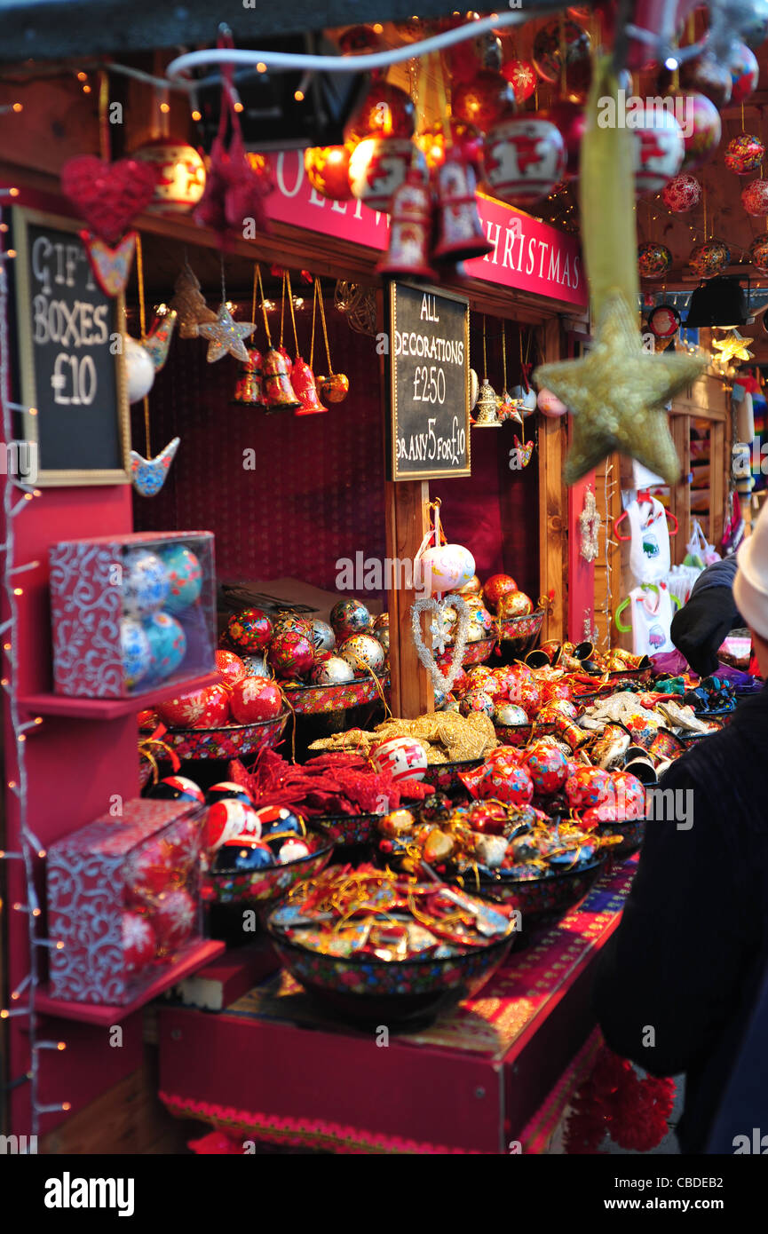 German-style Christmas market, Bath, England Stock Photo