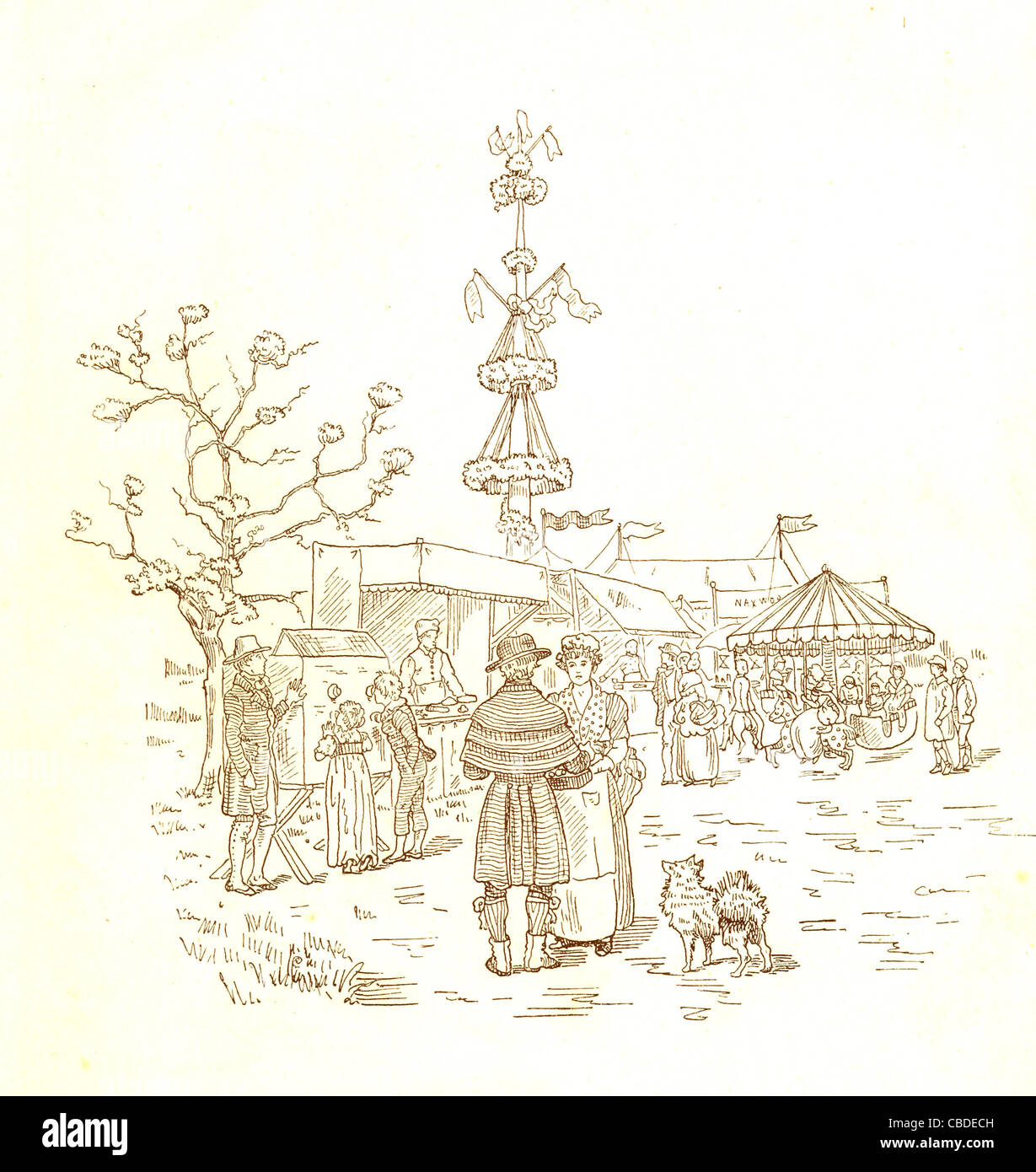 Illustration from The Maypole by E Casella Stock Photo