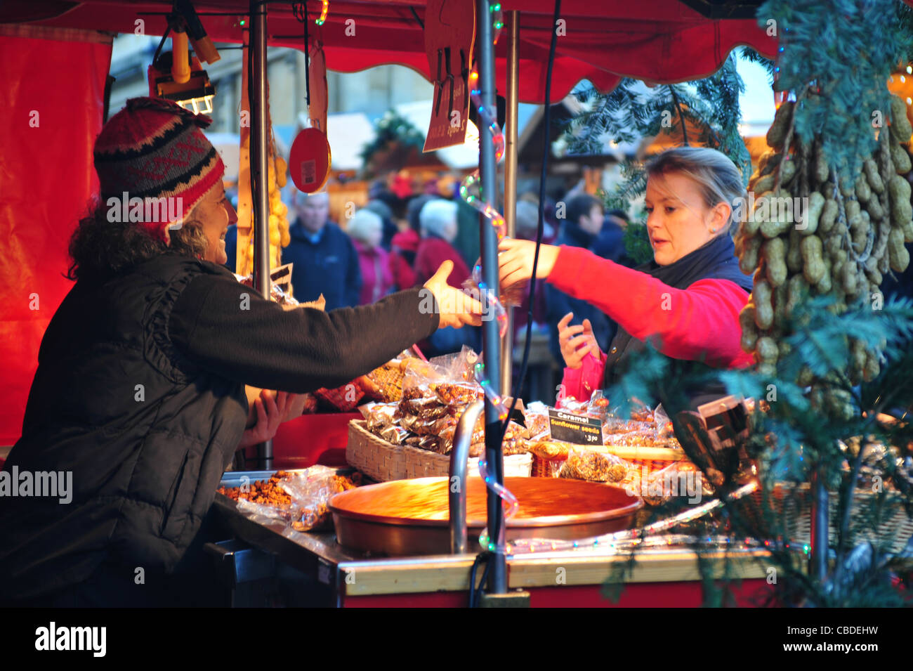 German-style Christmas market, Bath, England Stock Photo - Alamy