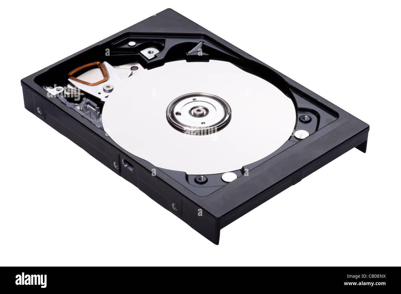 object on white - open hard drive Stock Photo